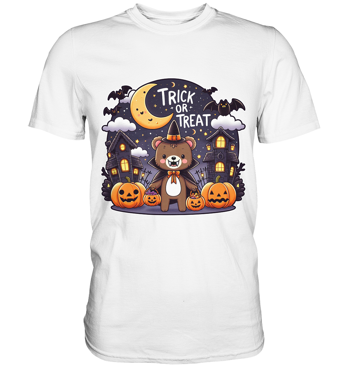 Trick or Treat – Der süßeste Bär auf Gruselmission! - Premium T-ShirtFaunaFeels OnlineshopTrick or