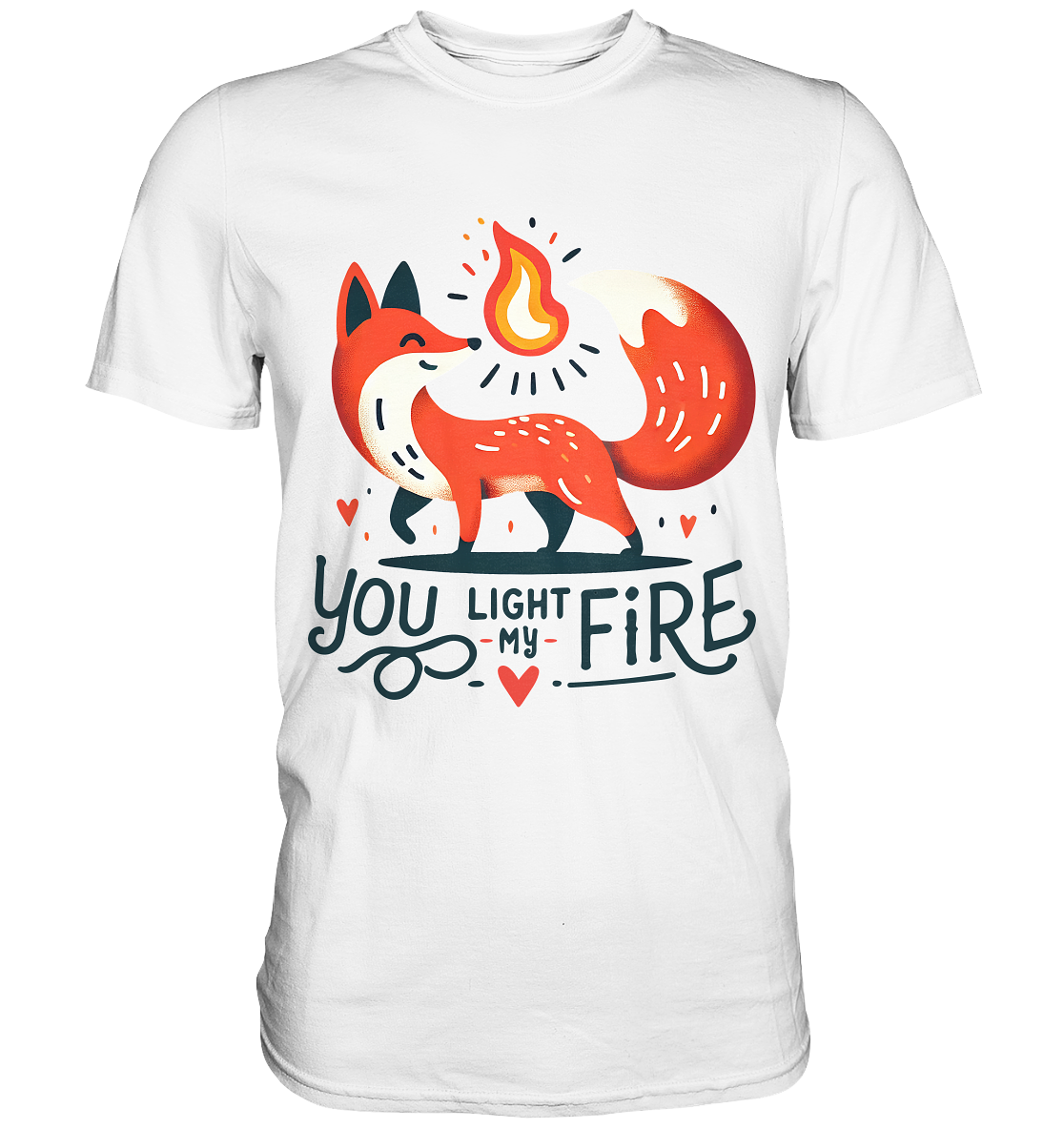 You Light My Fire - Niedlicher Fuchs mit Flamme Valentinsdesign - PremFaunaFeels OnlineshopFire - Niedlicher Fuchs mit Flamme Valentinsdesign - Premium Shirt