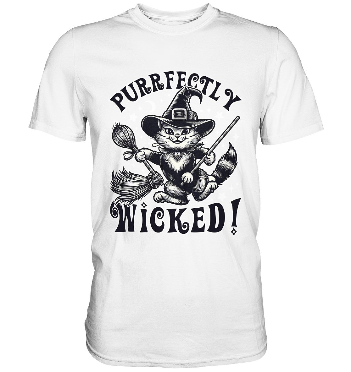 Purrfectly Wicked – Magischer Katzenzauber mit Schalk - Premium ShirtFaunaFeels Onlineshoppurrfectly wicked – magischer katzenzauber mit schalk - premium shirt