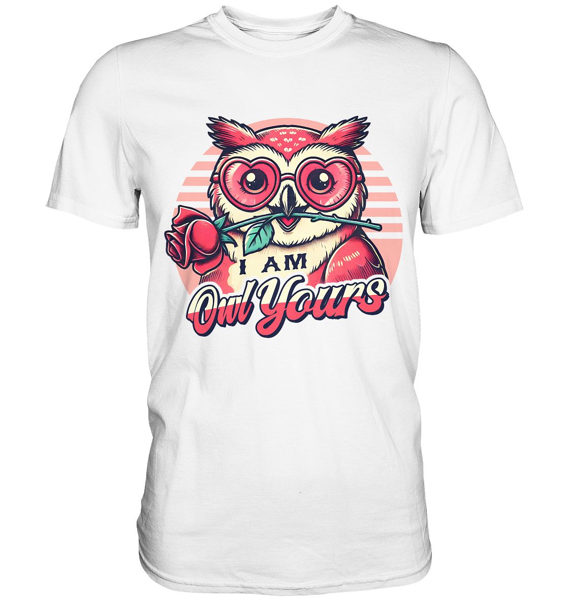 I Am Owl Yours - Verliebte Eule mit Herz-Sonnenbrille und Rose - PremiFaunaFeels OnlineshopOwl