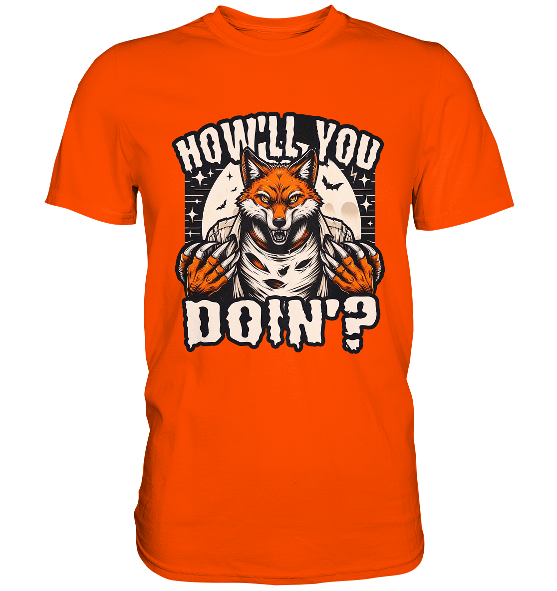 Howl You Doin' – Der wilde Fuchs im Mondlicht! - Premium ShirtFaunaFeels OnlineshopHowl