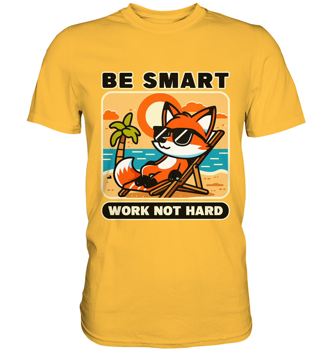 Be Smart Work Not Hard – Lässiger Fuchs am Strand - Premium ShirtFaunaFeels Onlineshopstrand - premium shirt beac