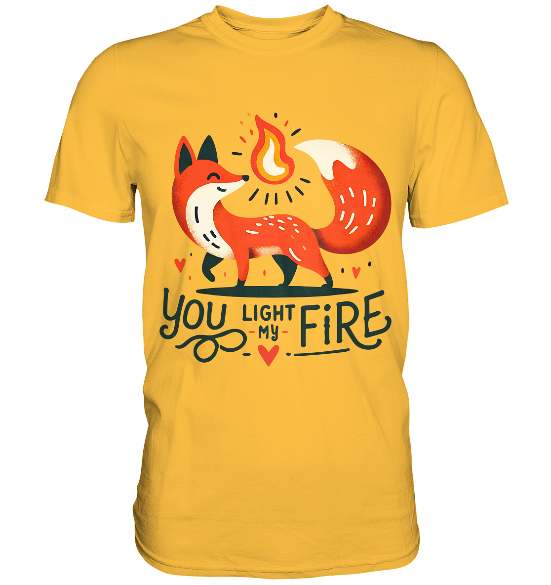 You Light My Fire - Niedlicher Fuchs mit Flamme Valentinsdesign - PremFaunaFeels OnlineshopFire - Niedlicher Fuchs mit Flamme Valentinsdesign - Premium Shirt