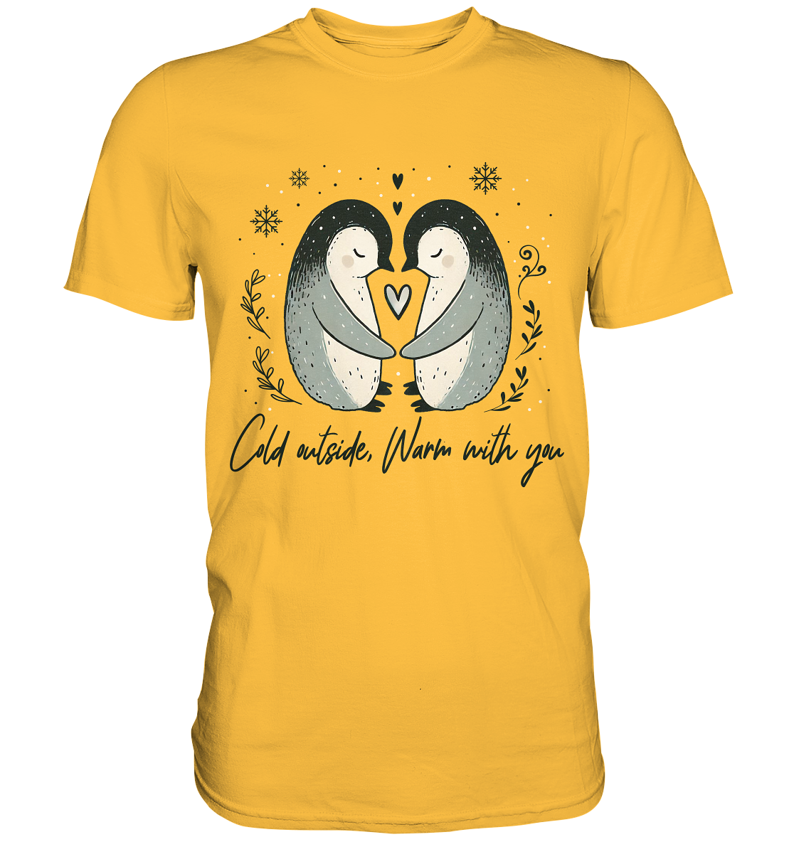 Cold Outside, Warm With You - Verliebtes Pinguin Pärchen - Premium ShiFaunaFeels Onlineshopärchen - Premium Shirt