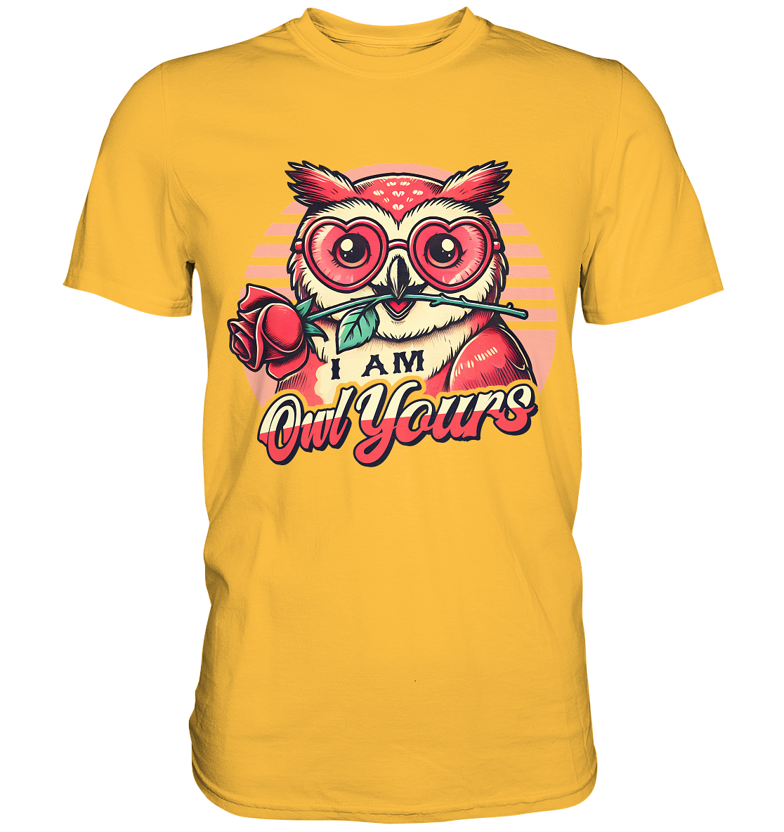 I Am Owl Yours - Verliebte Eule mit Herz-Sonnenbrille und Rose - PremiFaunaFeels OnlineshopOwl