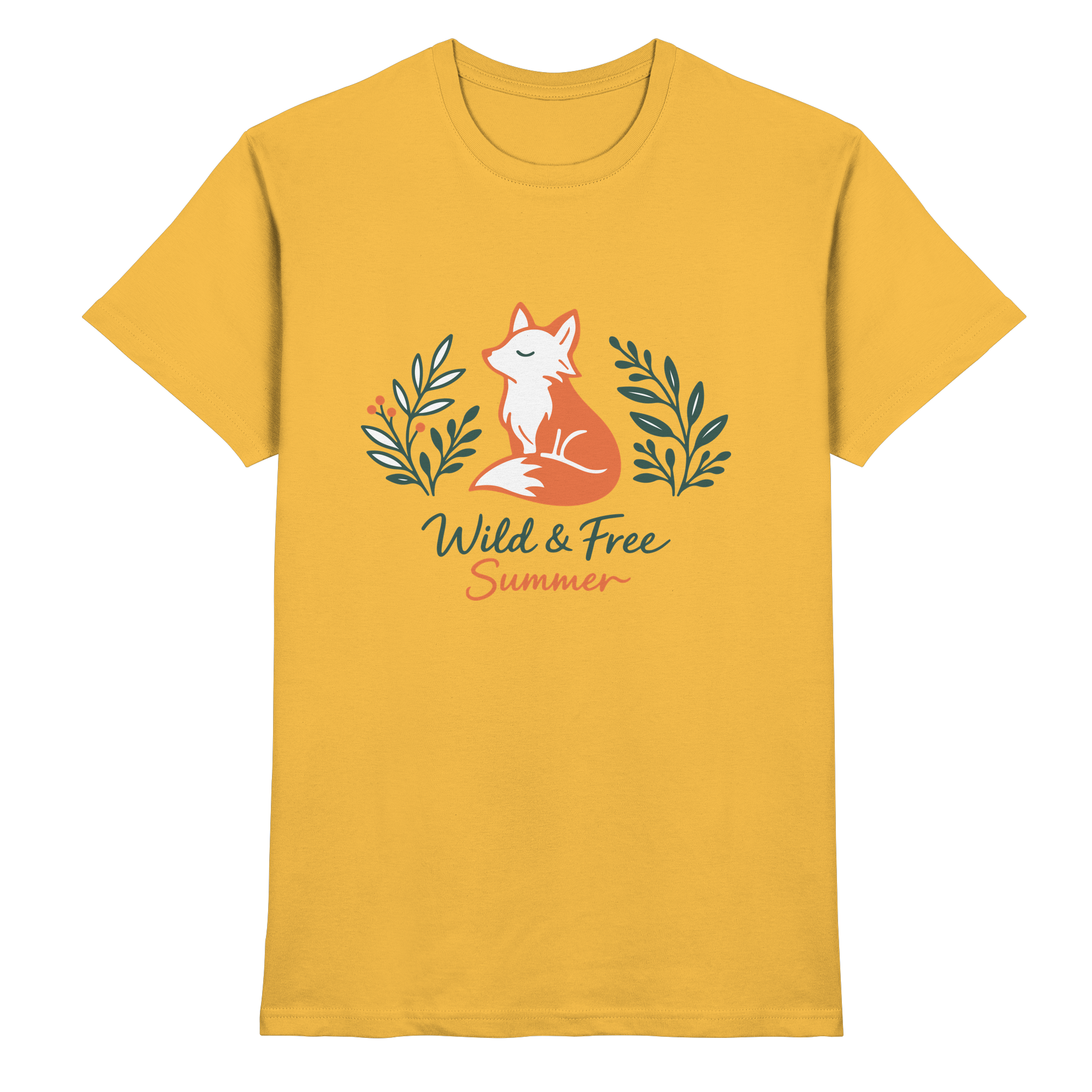 Wild & Free Summer Fuchs – Freiheitsmotiv - Premium Shirt