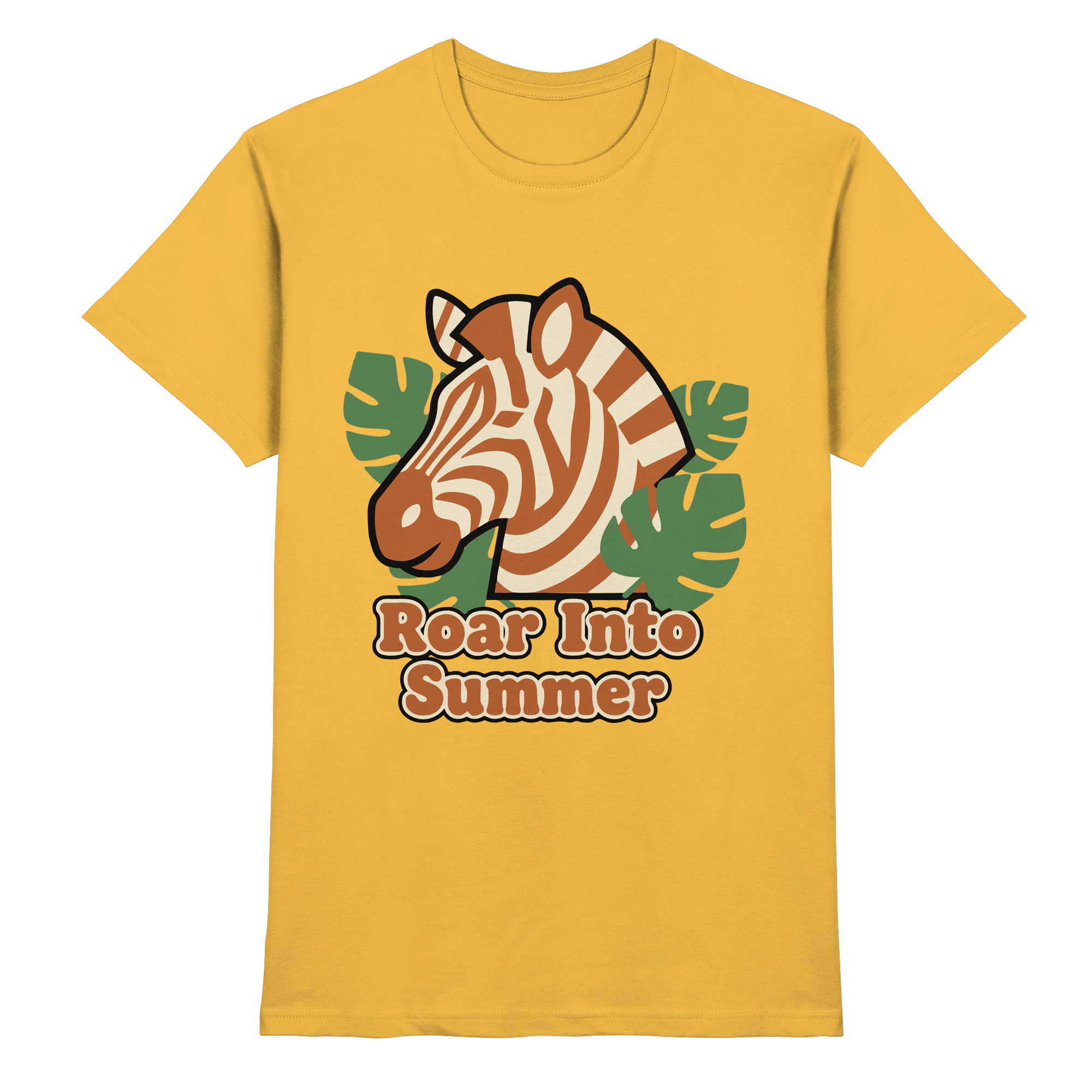Roar Into Summer Zebra – Tropisches Streifentier - Premium Shirt