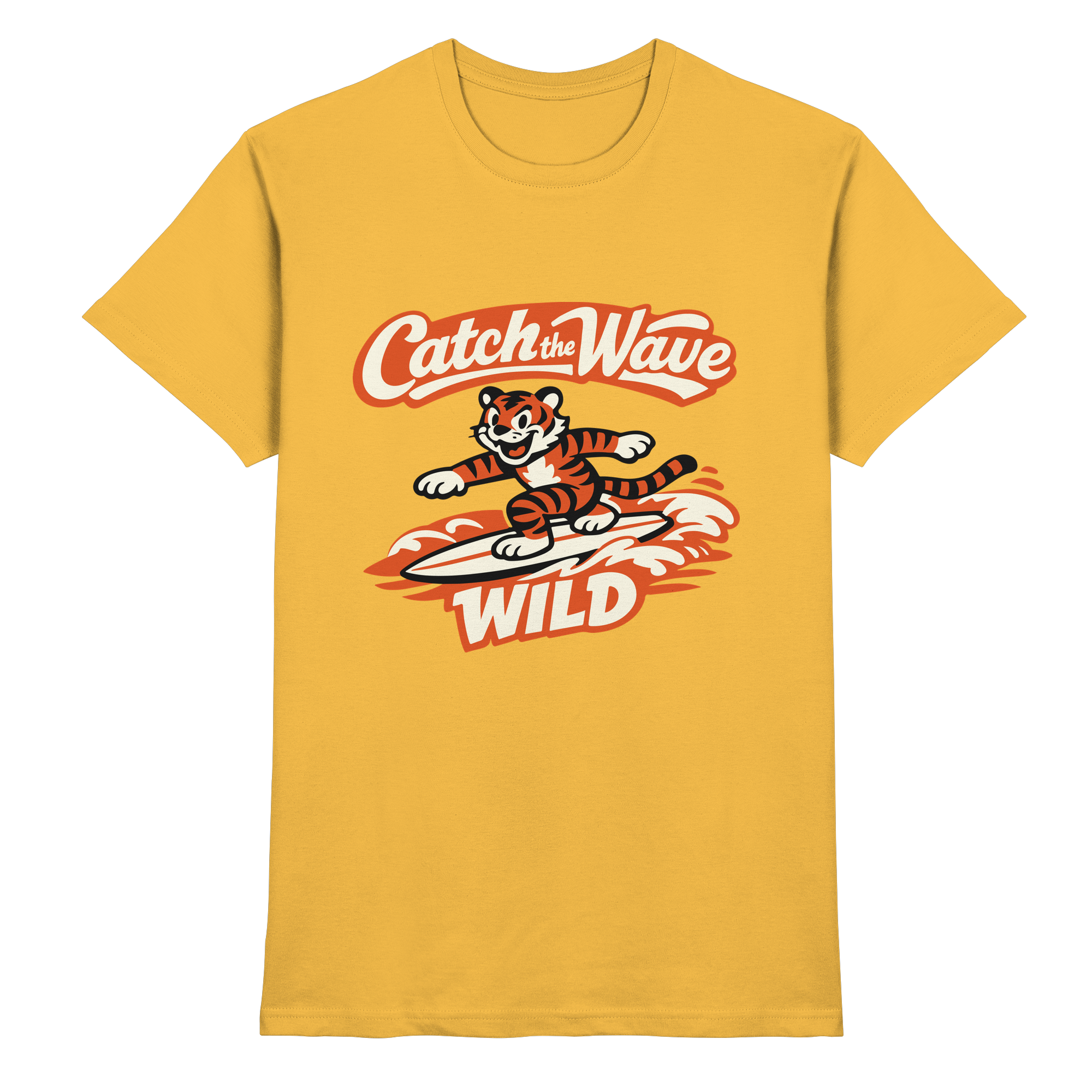 Catch the Wave Tiger – Vintage Surf Wildcat - Premium Shirt