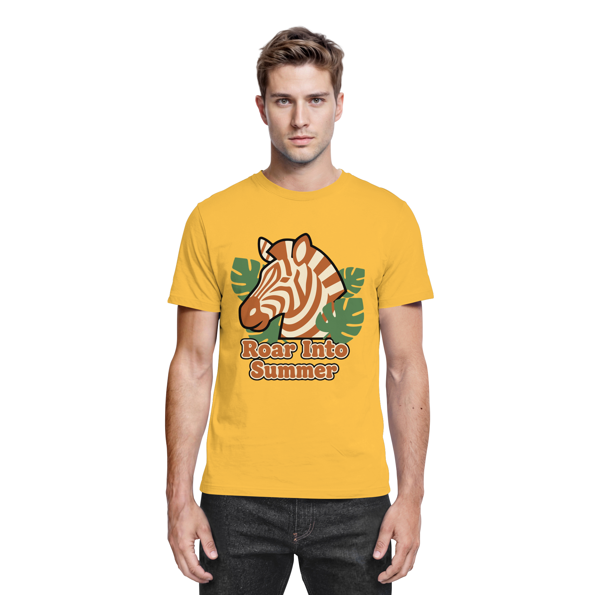 Roar Into Summer Zebra – Tropisches Streifentier - Premium Shirt