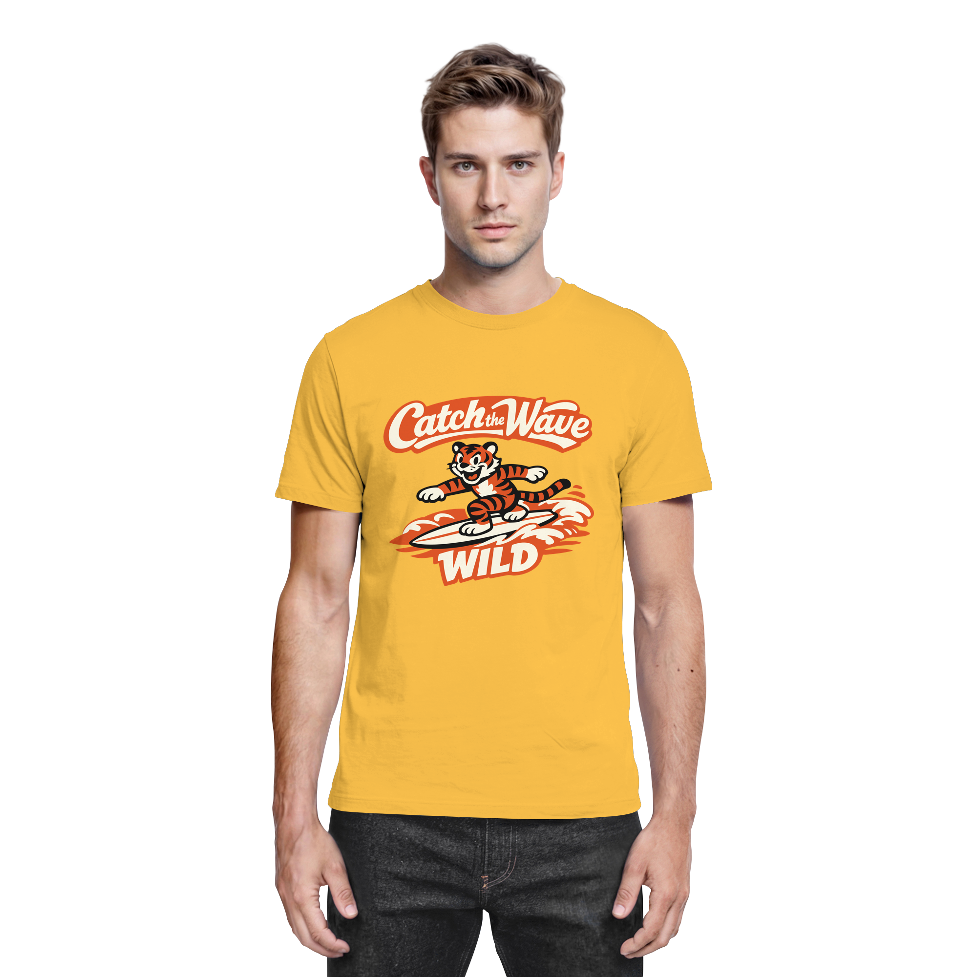 Catch the Wave Tiger – Vintage Surf Wildcat - Premium Shirt
