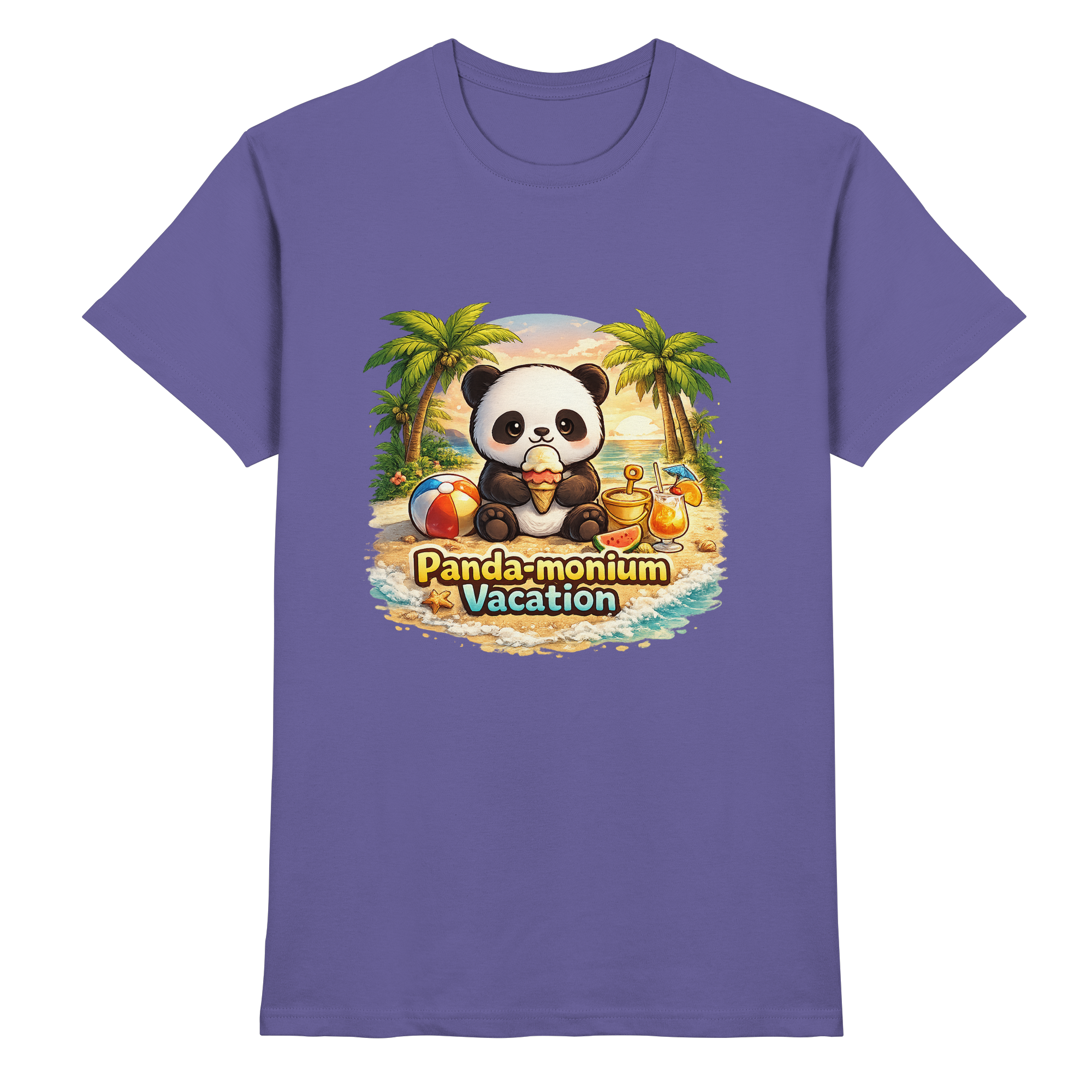 Panda-monium Vacation – Chilliger Strand Panda - Premium Shirt