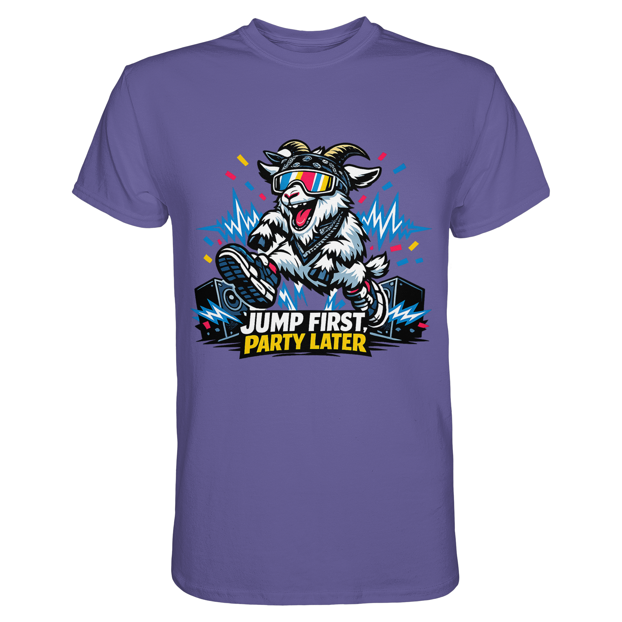 Jump First Party Later Ziege – Festival Goat - Premium Shirt