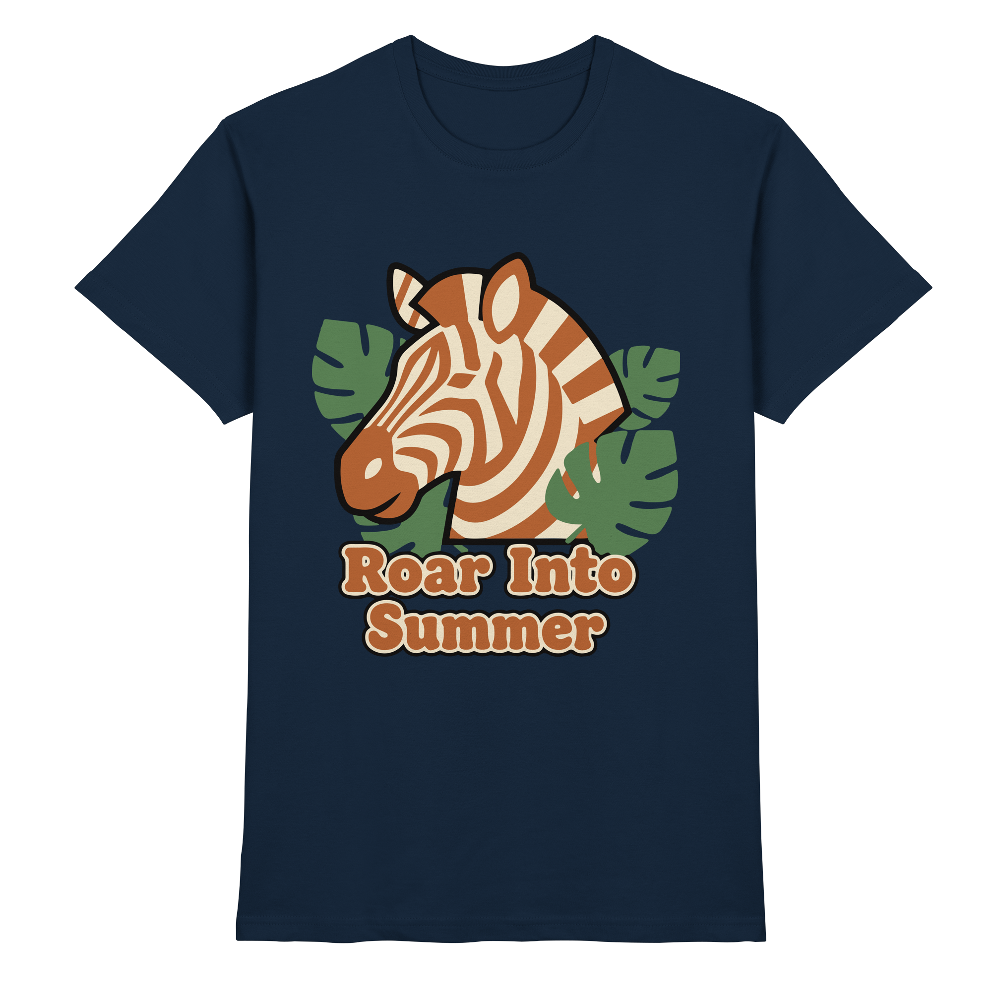Roar Into Summer Zebra – Tropisches Streifentier - Premium Shirt