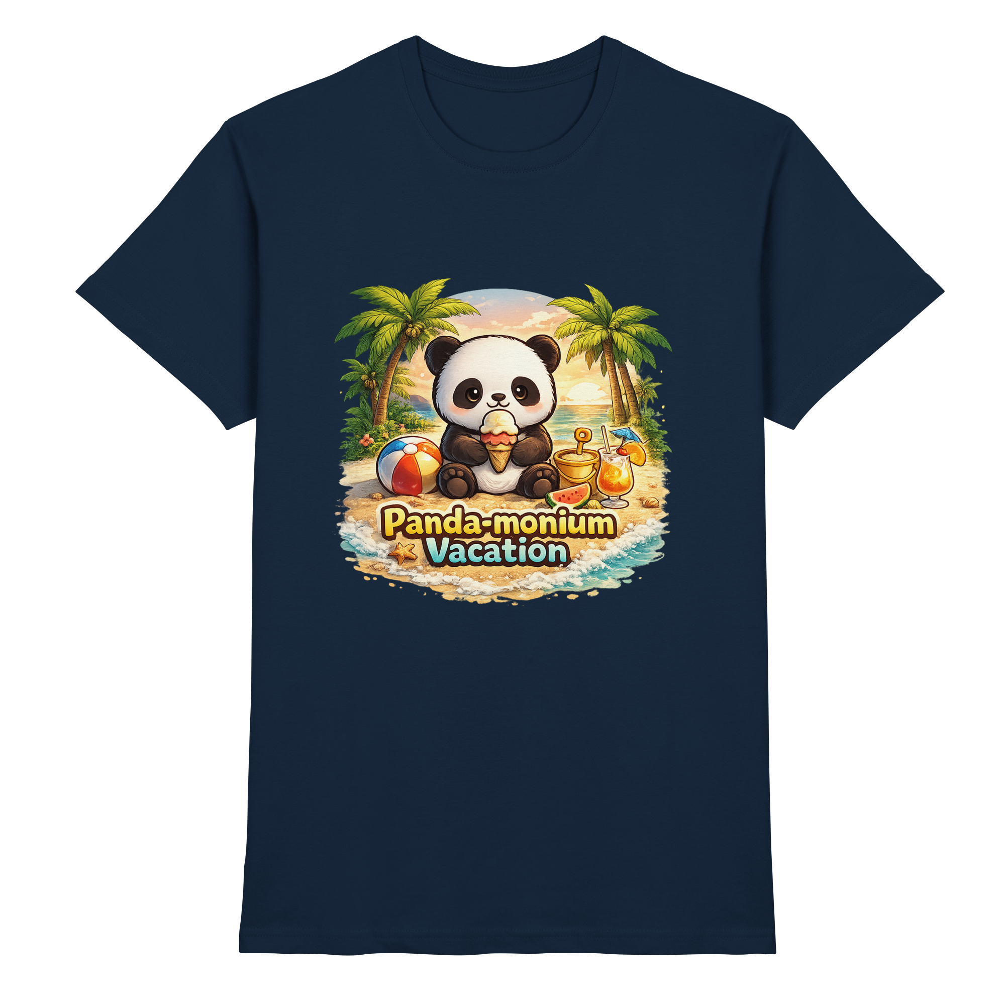 Panda-monium Vacation – Chilliger Strand Panda - Premium Shirt