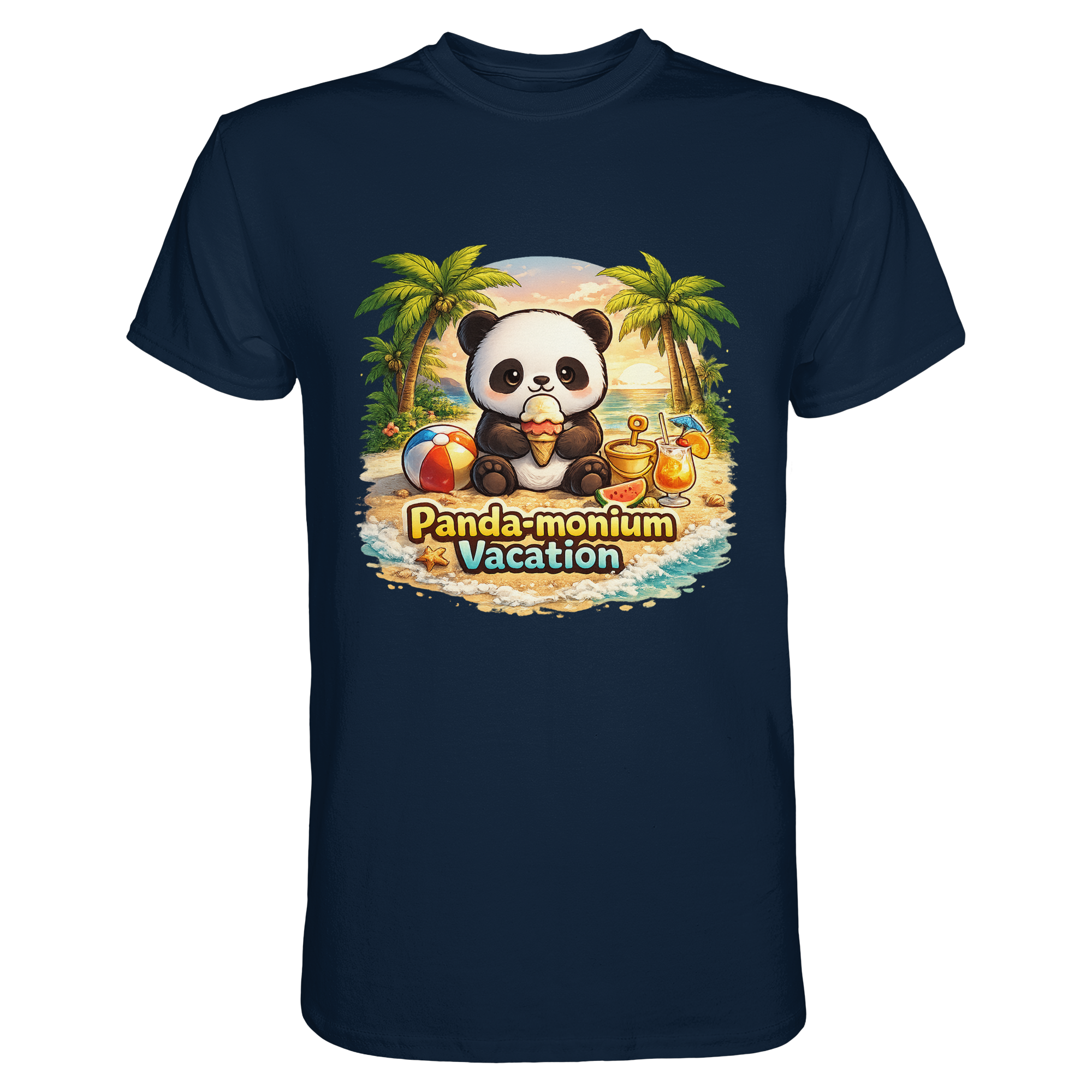 Panda-monium Vacation – Chilliger Strand Panda - Premium Shirt