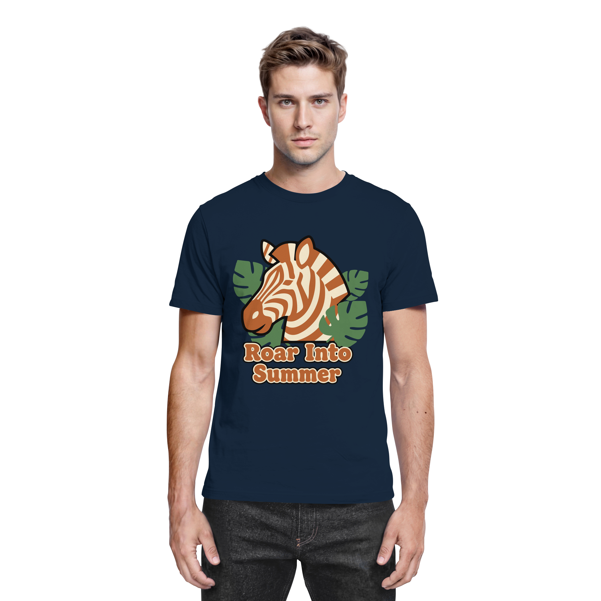 Roar Into Summer Zebra – Tropisches Streifentier - Premium Shirt