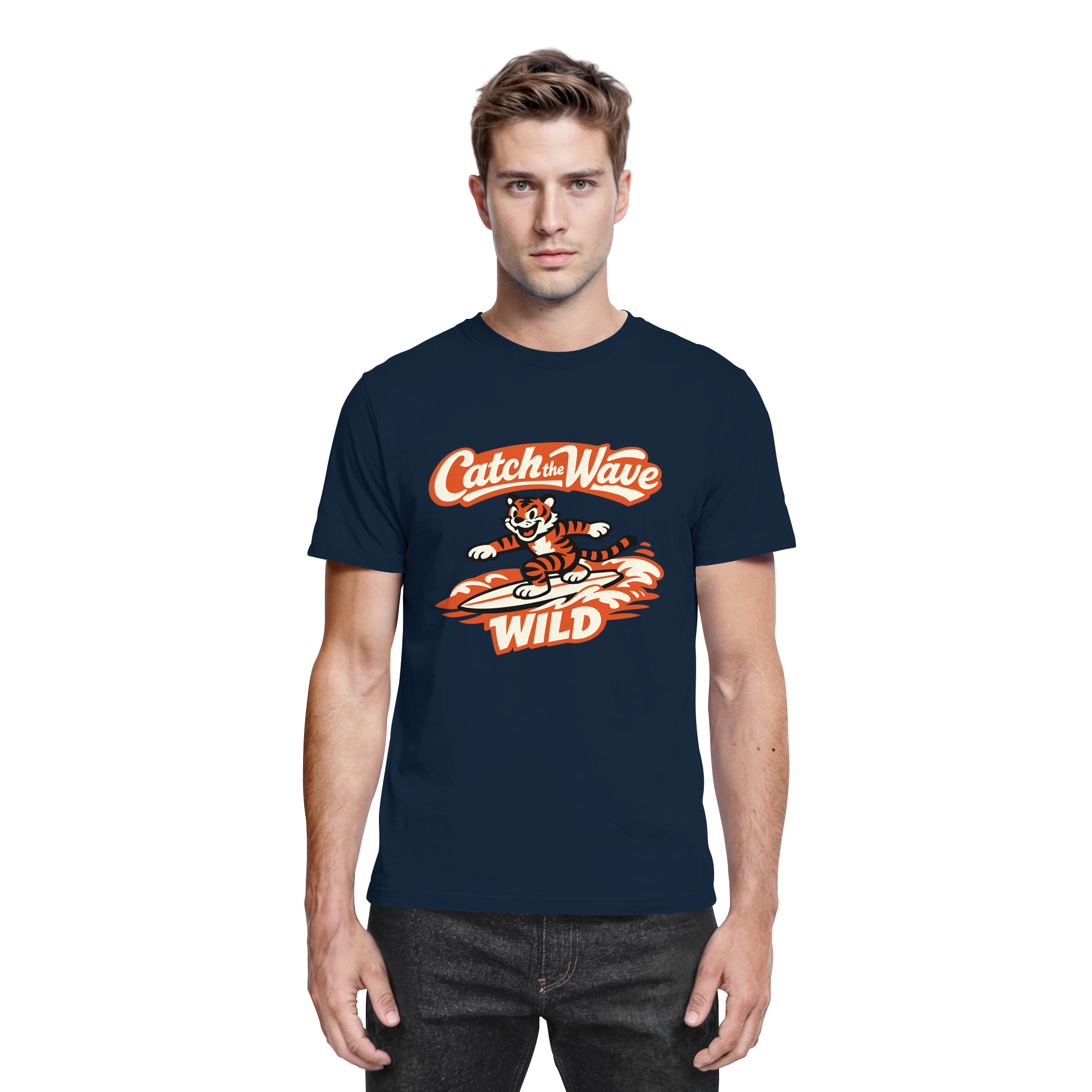 Catch the Wave Tiger – Vintage Surf Wildcat - Premium Shirt