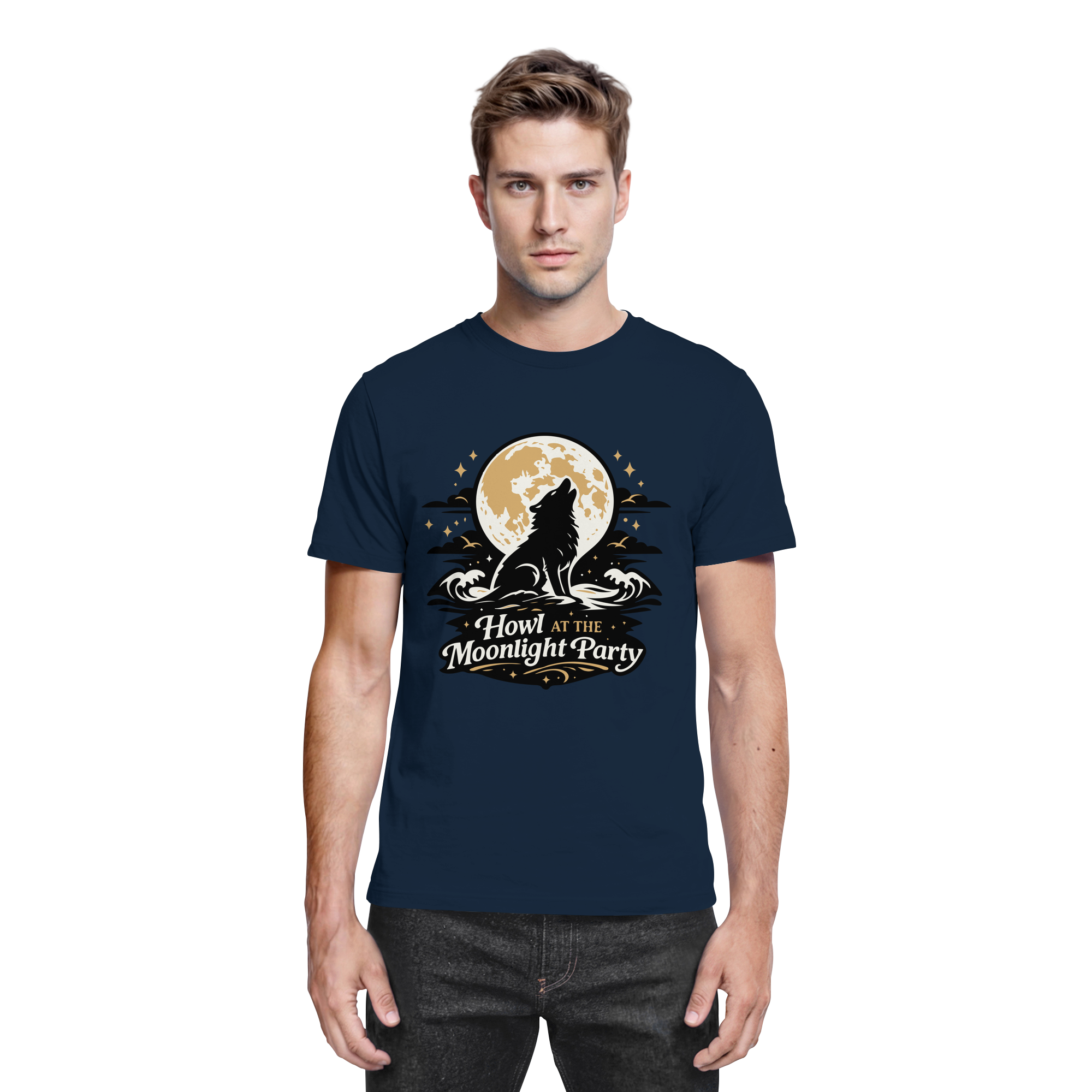 Howl at the Moonlight Party Wolf – Mondheuler Beach - Premium Shirt