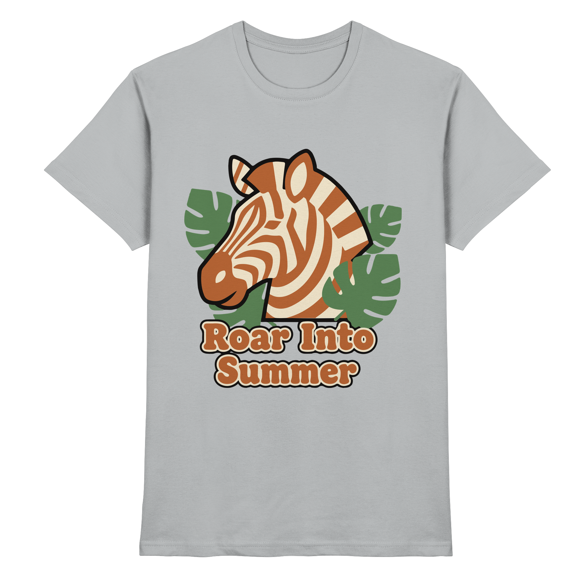 Roar Into Summer Zebra – Tropisches Streifentier - Premium Shirt