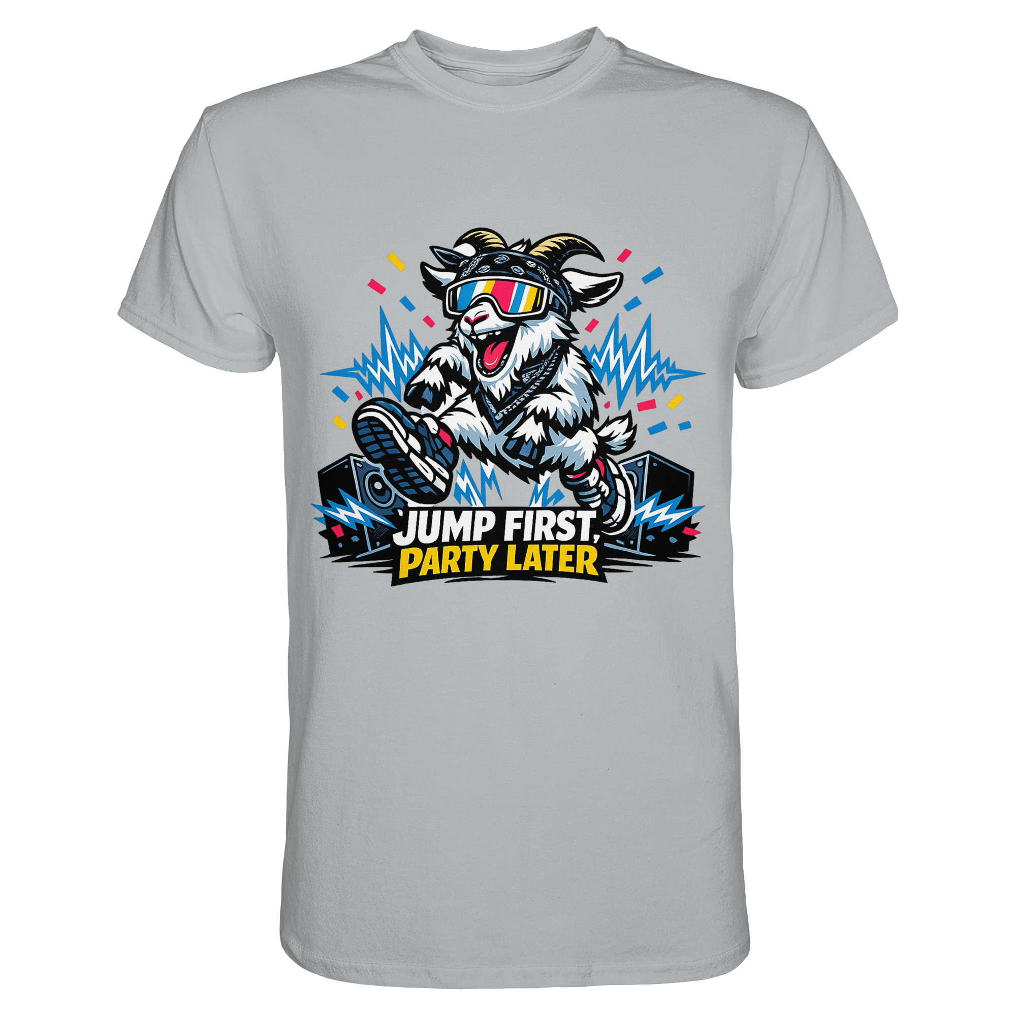 Jump First Party Later Ziege – Festival Goat - Premium Shirt