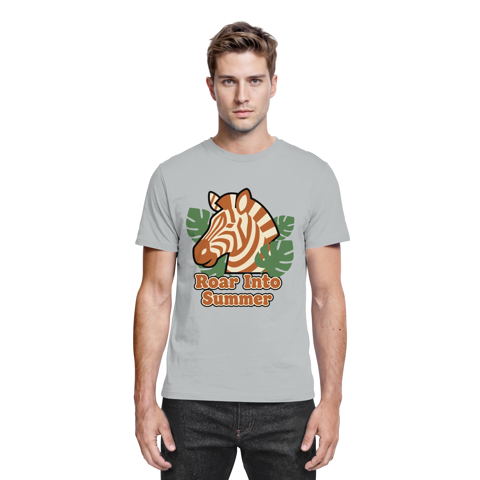 Roar Into Summer Zebra – Tropisches Streifentier - Premium Shirt
