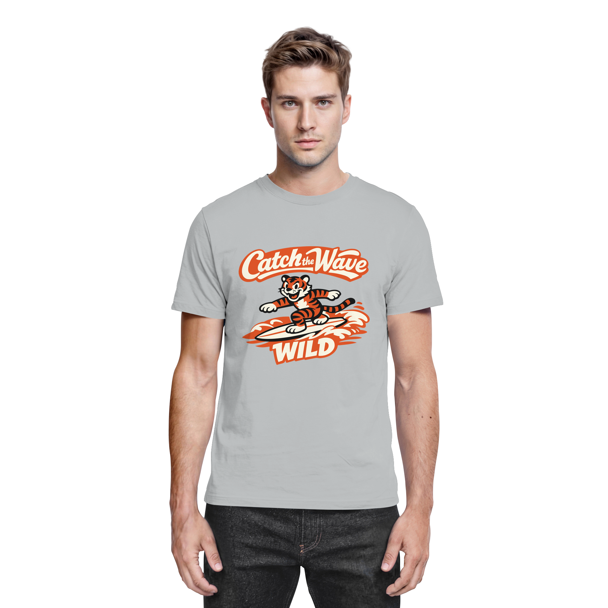 Catch the Wave Tiger – Vintage Surf Wildcat - Premium Shirt