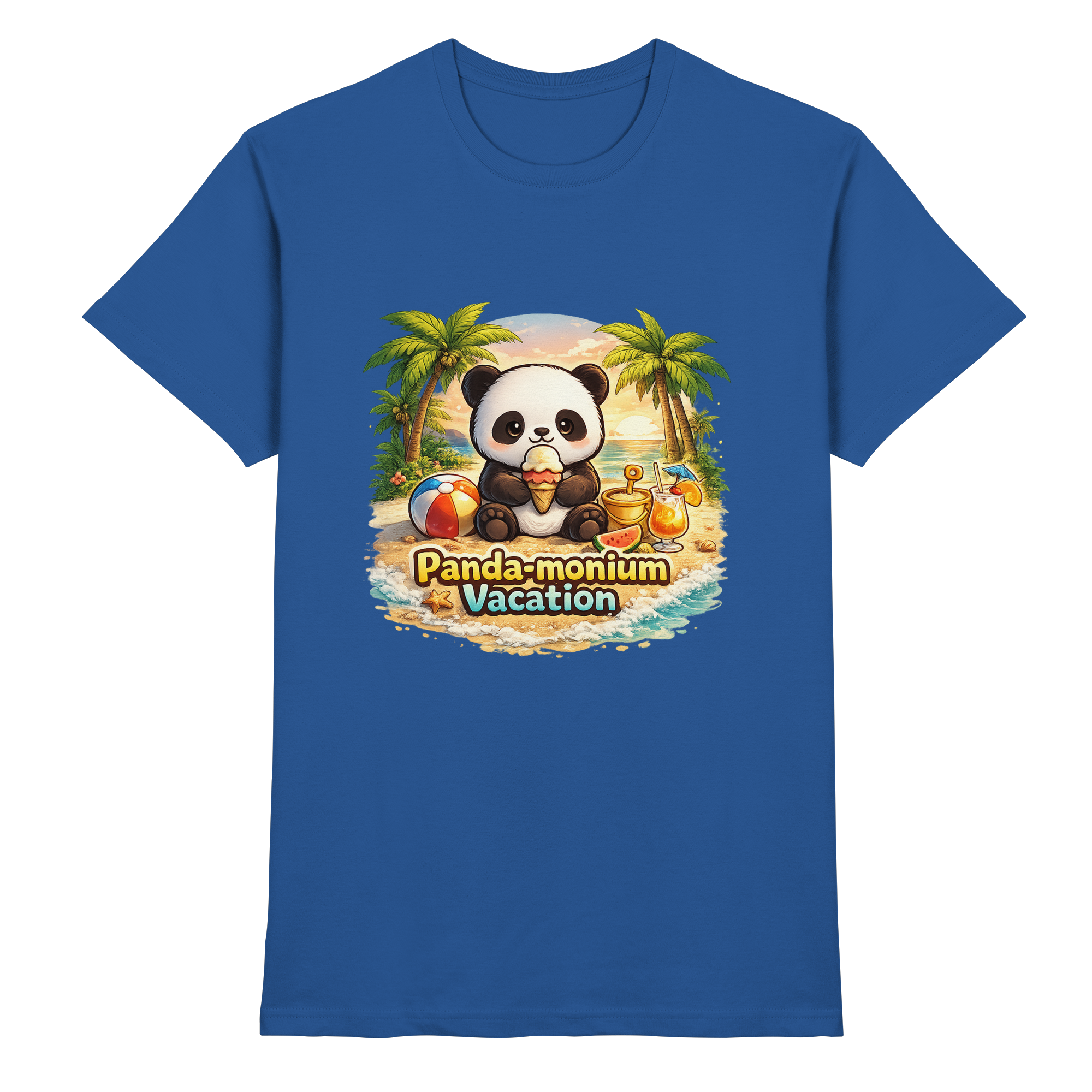 Panda-monium Vacation – Chilliger Strand Panda - Premium Shirt