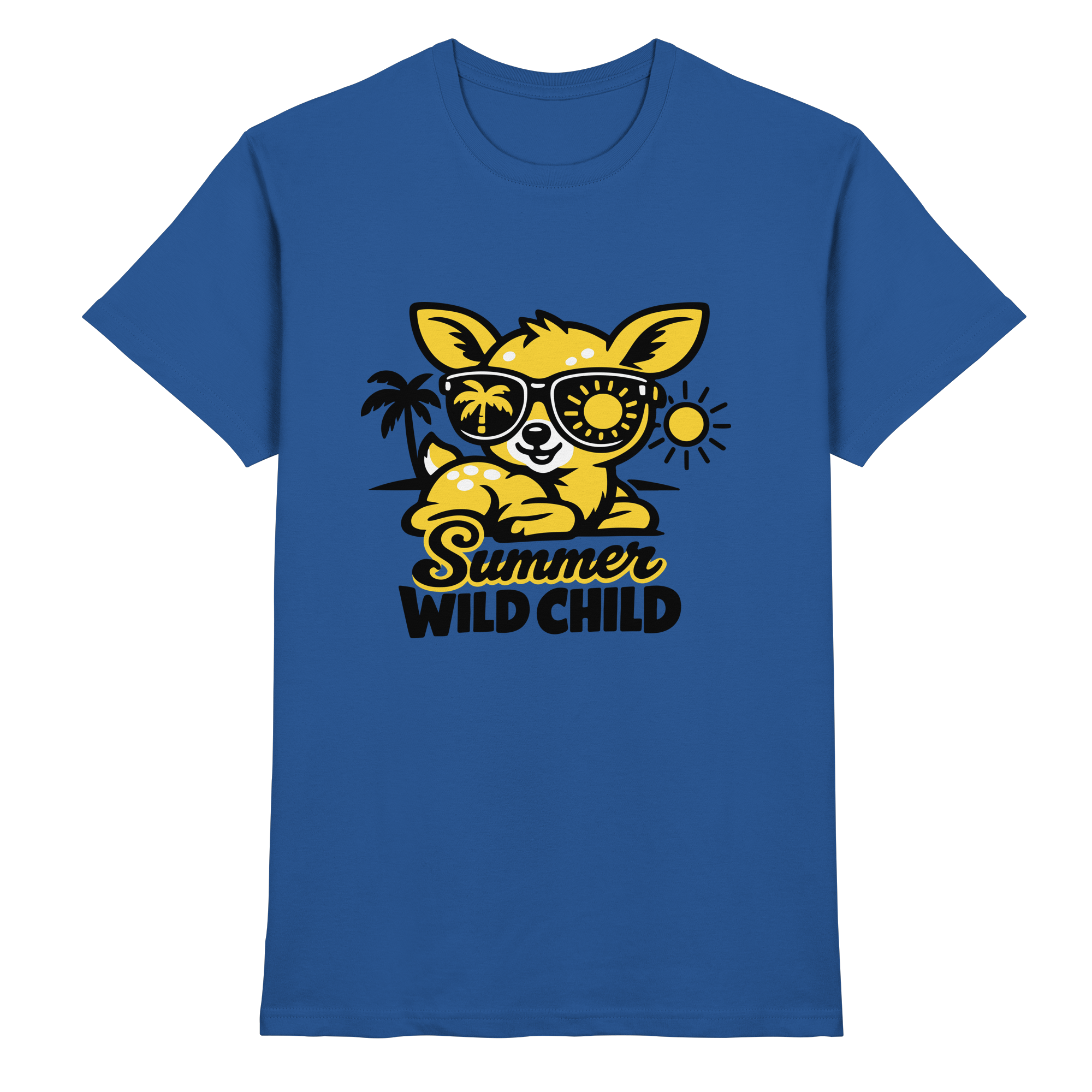 Sommer Wild Child Reh – Bambi mit Sonnenbrille Strandmotiv - Premium Shirt
