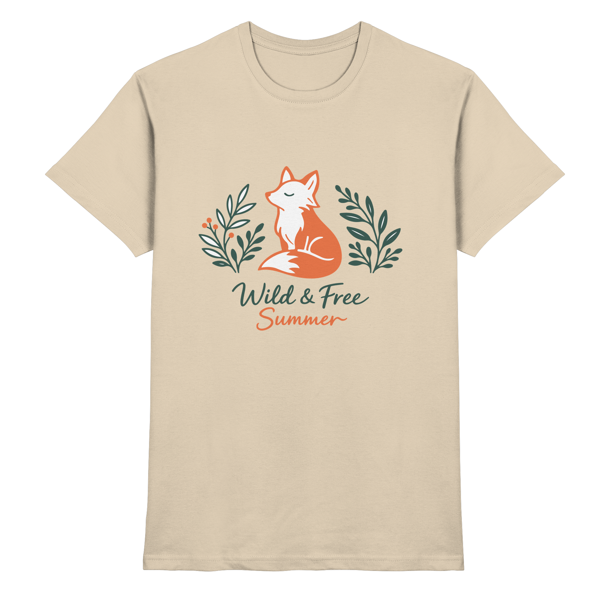 Wild & Free Summer Fuchs – Freiheitsmotiv - Premium Shirt