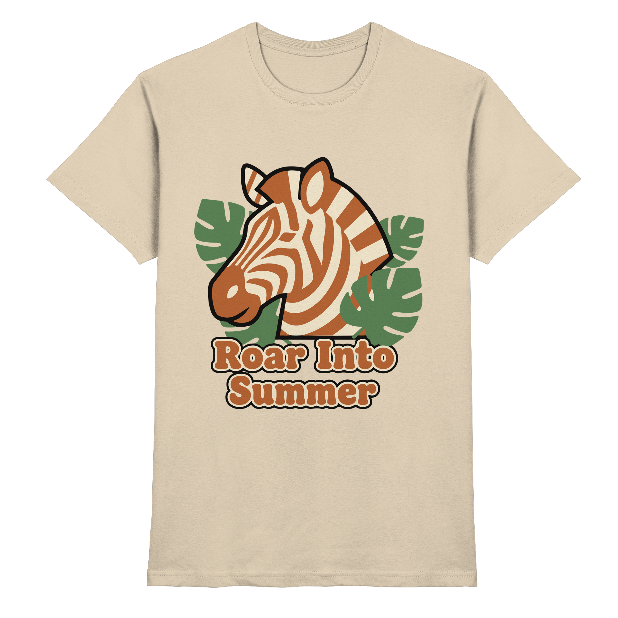 Roar Into Summer Zebra – Tropisches Streifentier - Premium Shirt