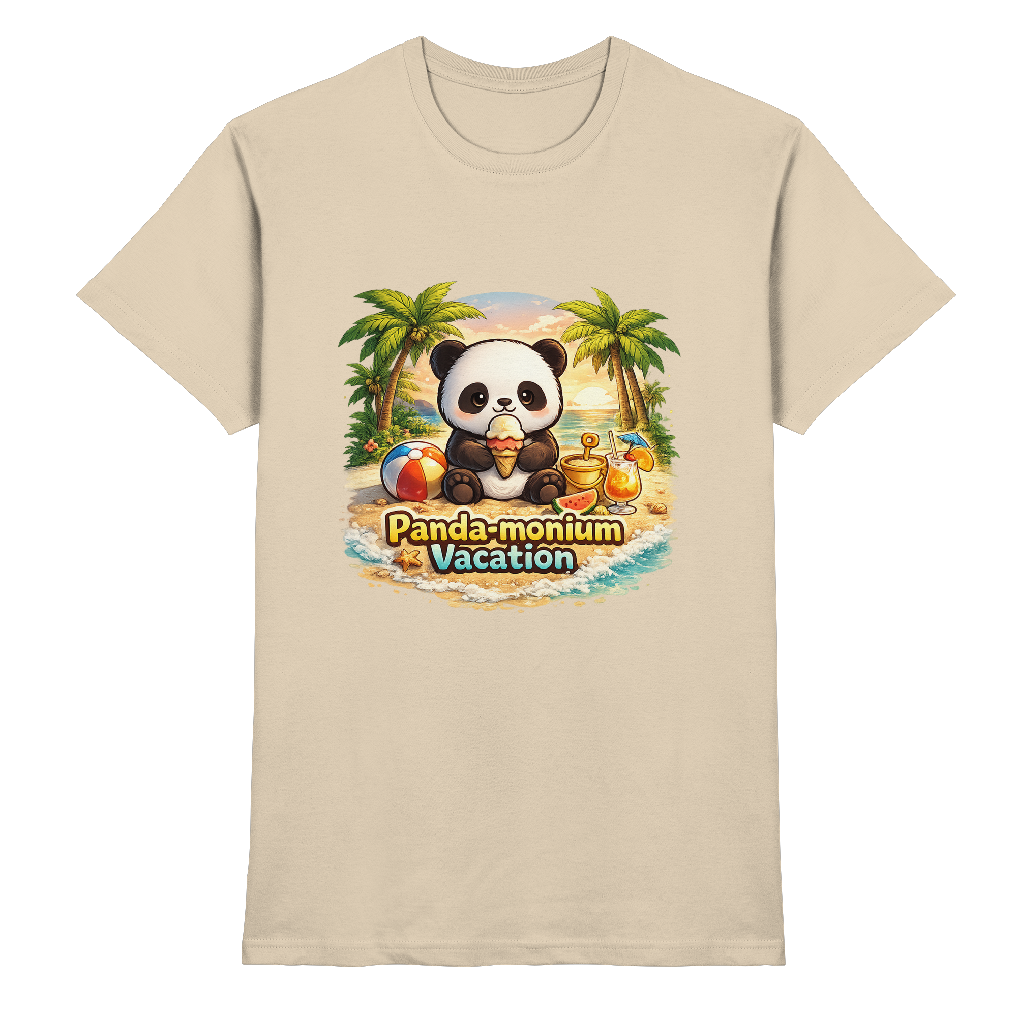 Panda-monium Vacation – Chilliger Strand Panda - Premium Shirt