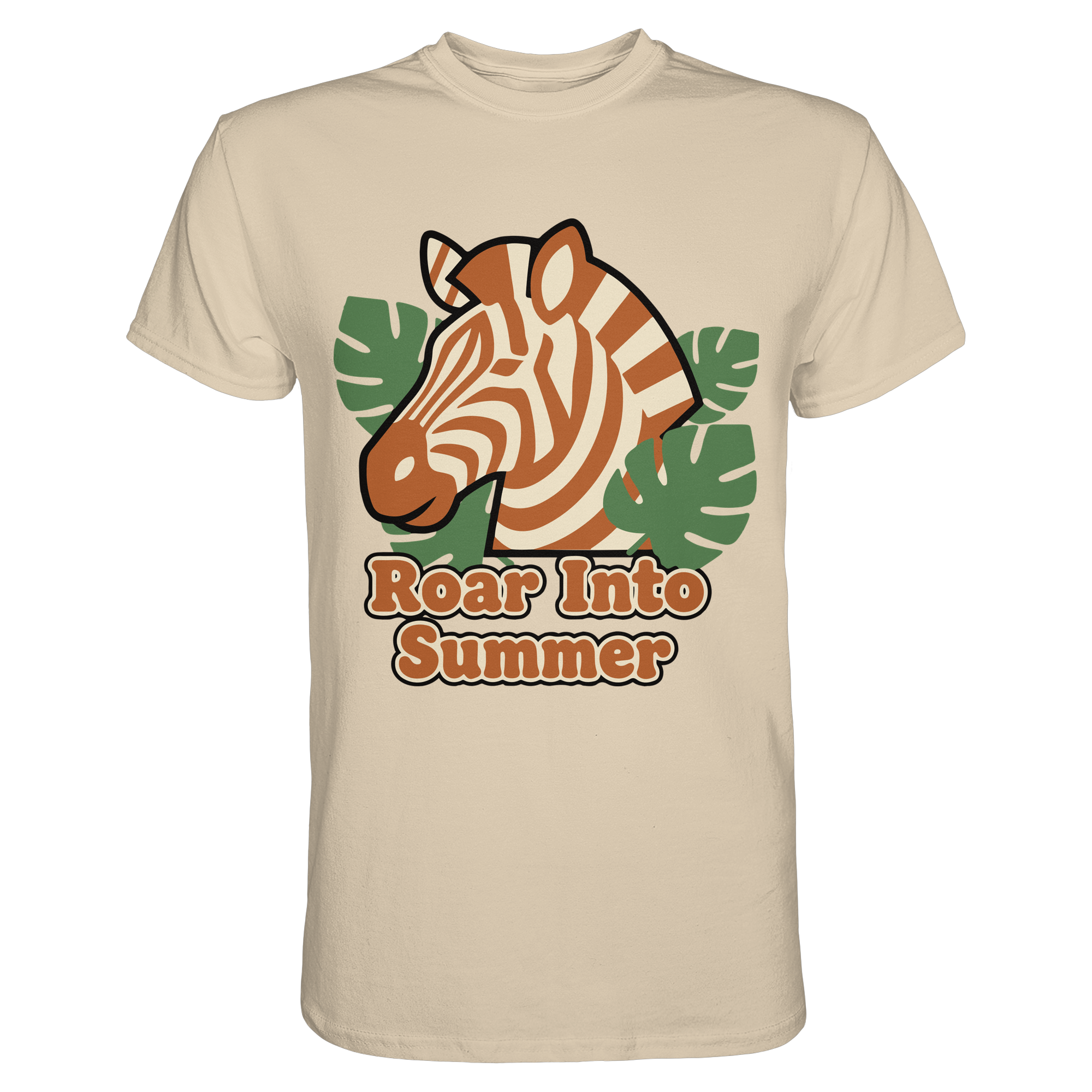 Roar Into Summer Zebra – Tropisches Streifentier - Premium Shirt