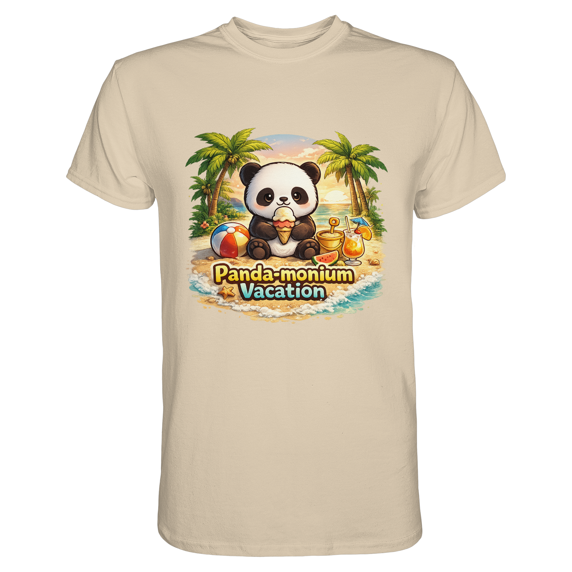 Panda-monium Vacation – Chilliger Strand Panda - Premium Shirt