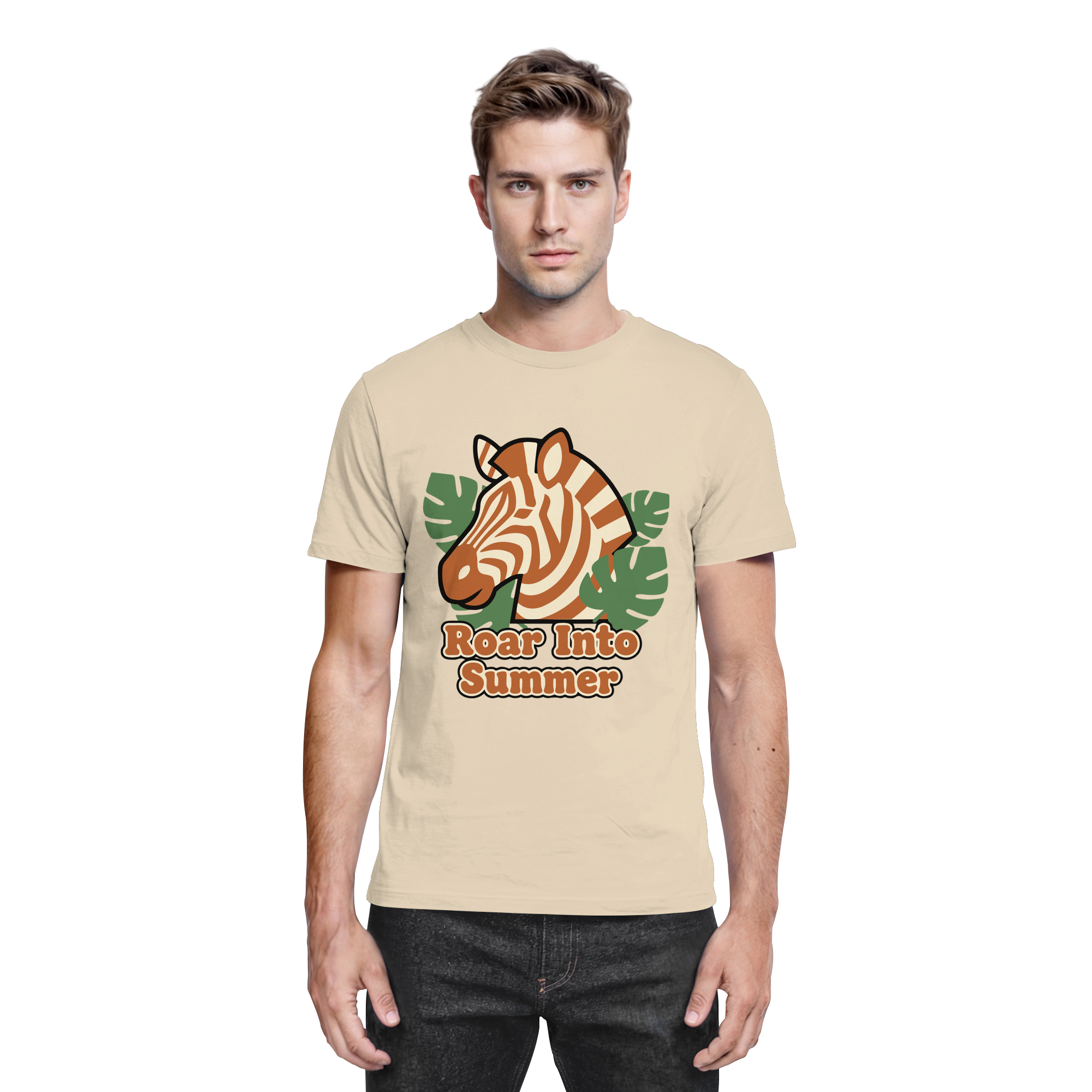 Roar Into Summer Zebra – Tropisches Streifentier - Premium Shirt