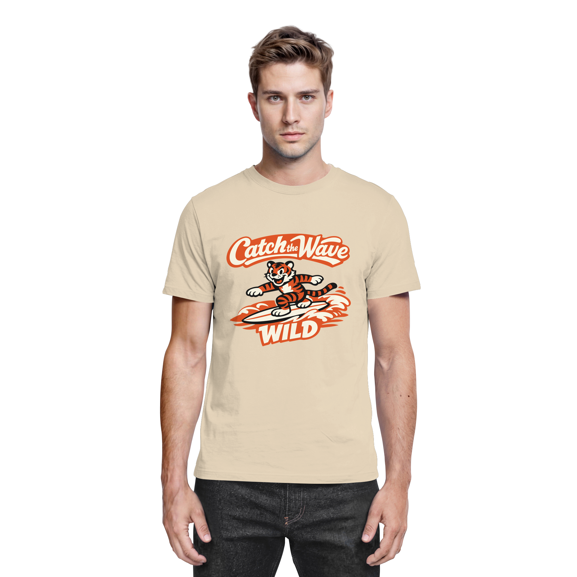 Catch the Wave Tiger – Vintage Surf Wildcat - Premium Shirt
