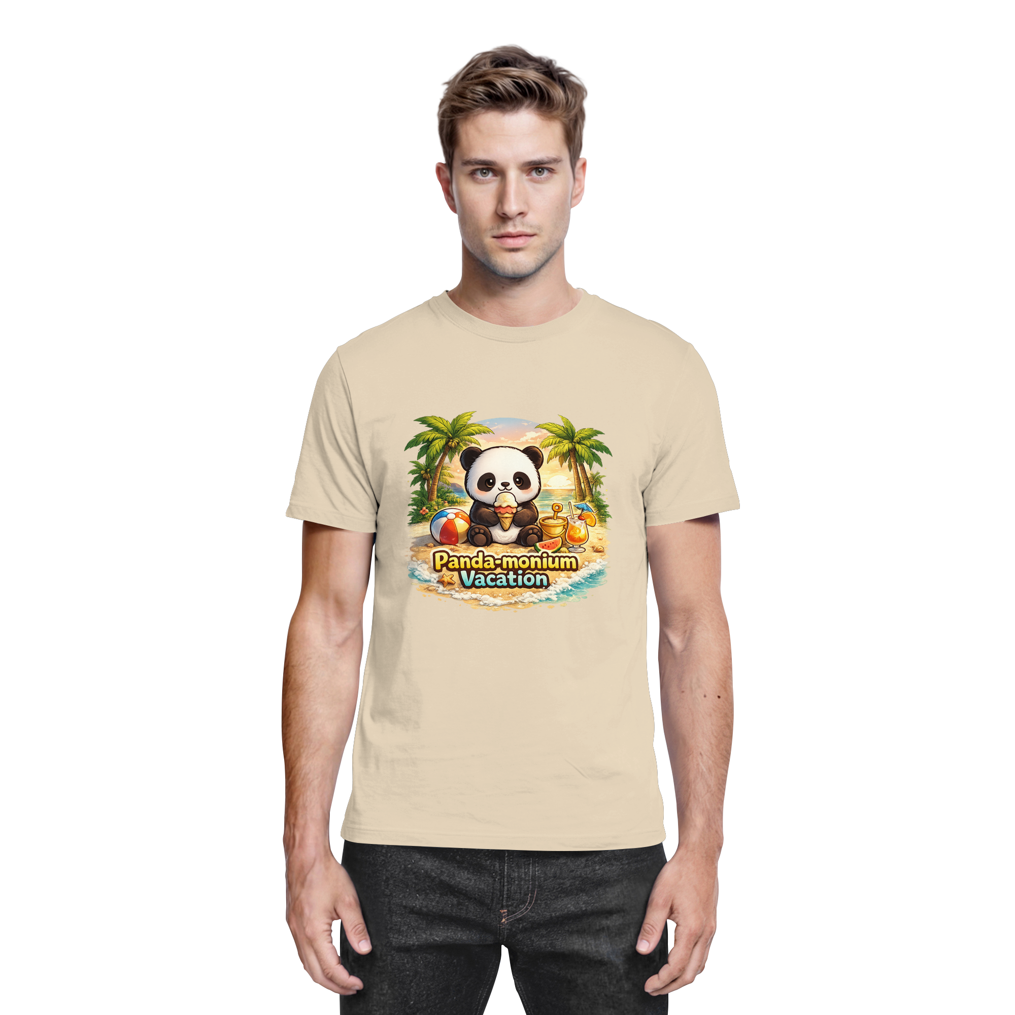 Panda-monium Vacation – Chilliger Strand Panda - Premium Shirt