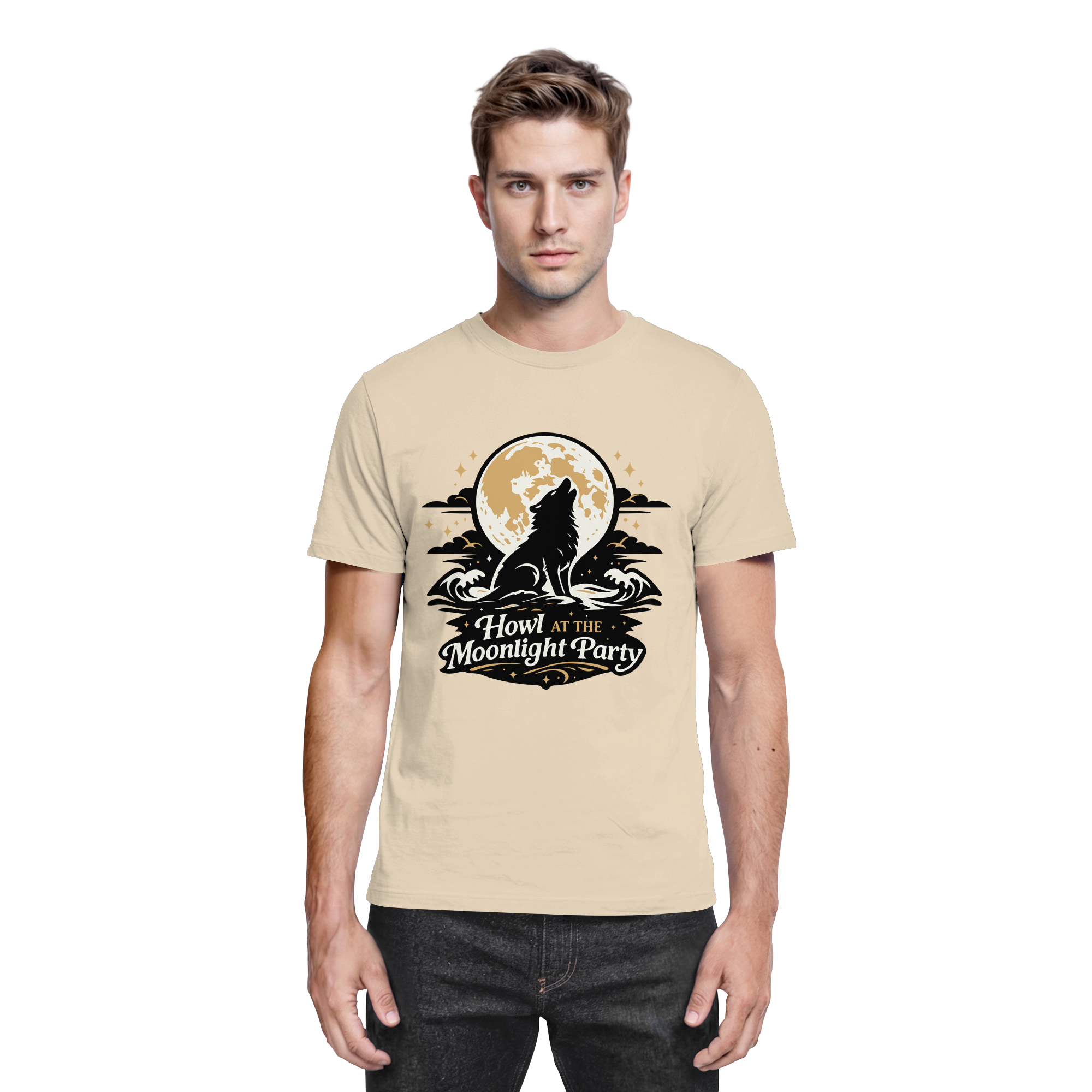 Howl at the Moonlight Party Wolf – Mondheuler Beach - Premium Shirt