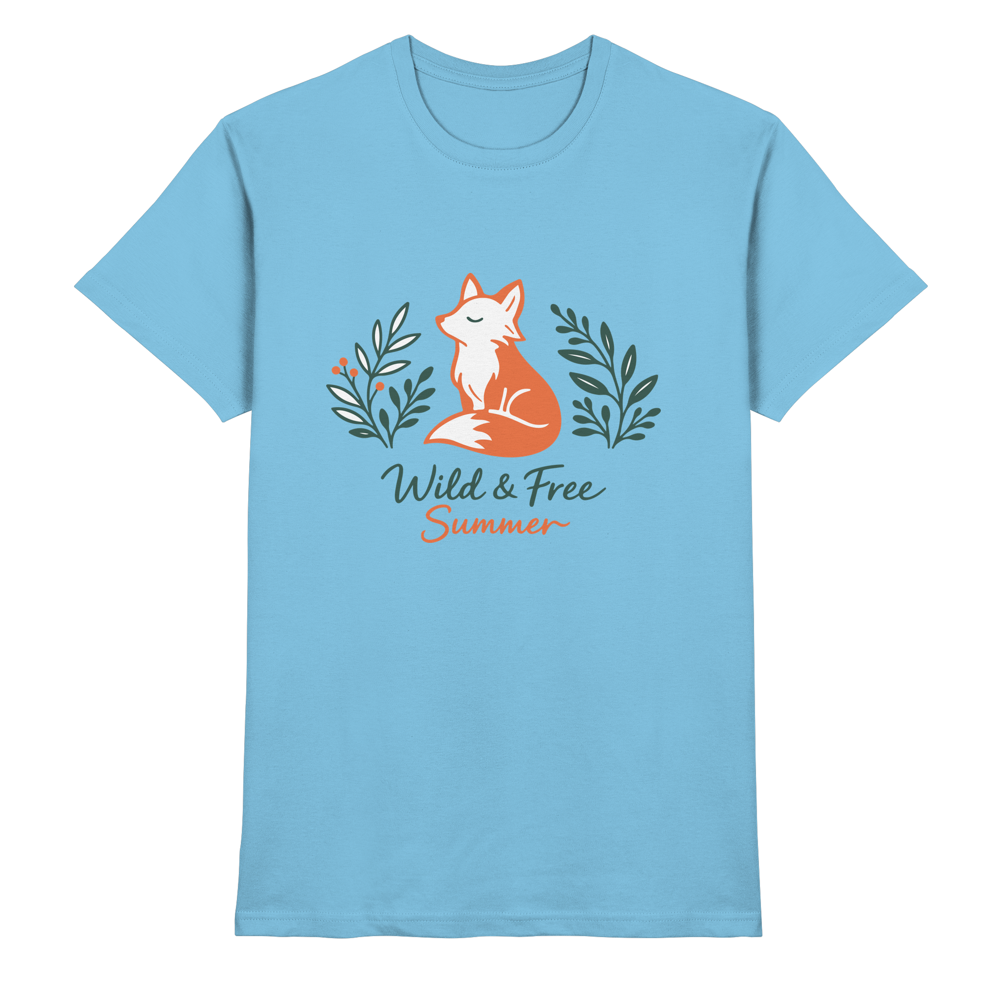 Wild & Free Summer Fuchs – Freiheitsmotiv - Premium Shirt