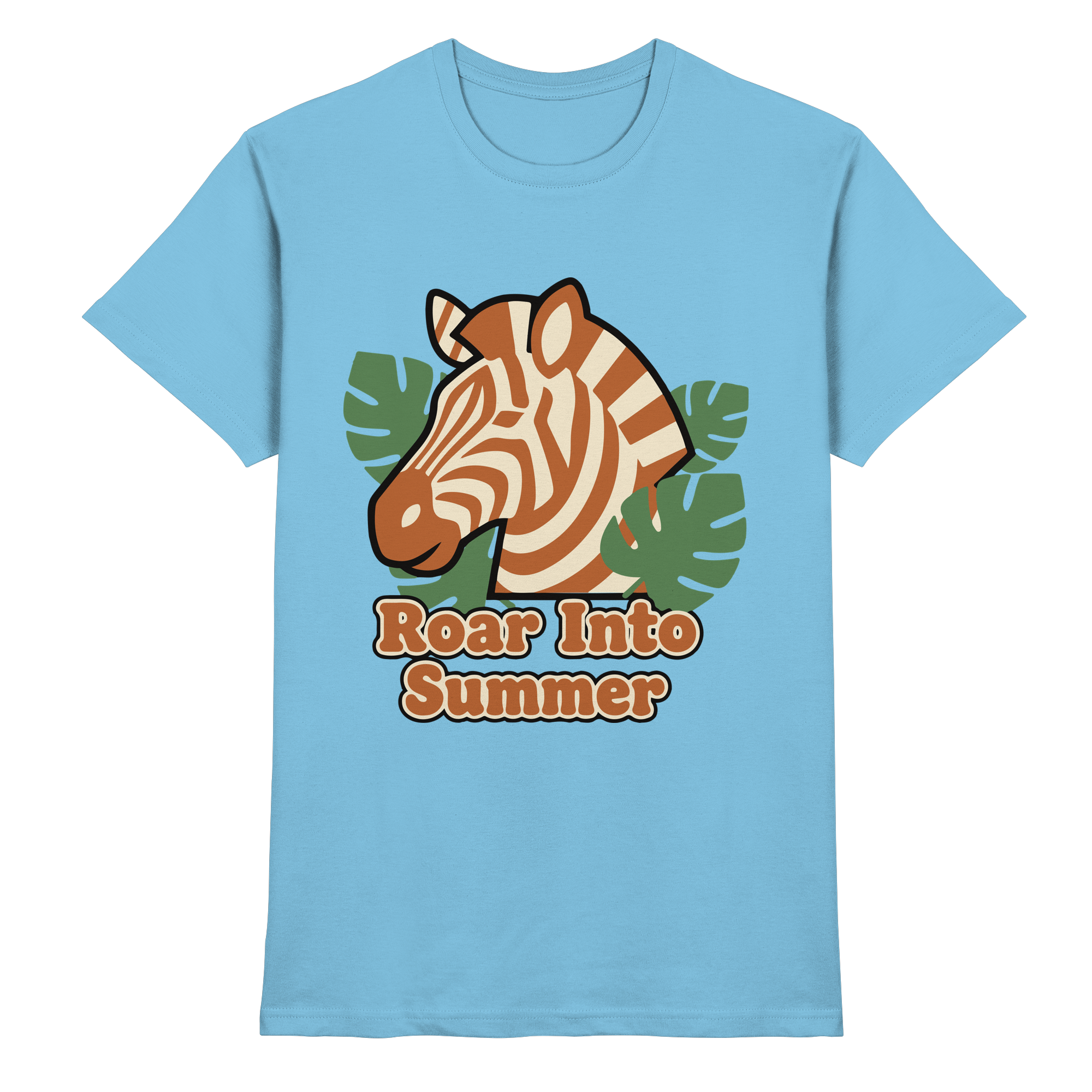 Roar Into Summer Zebra – Tropisches Streifentier - Premium Shirt