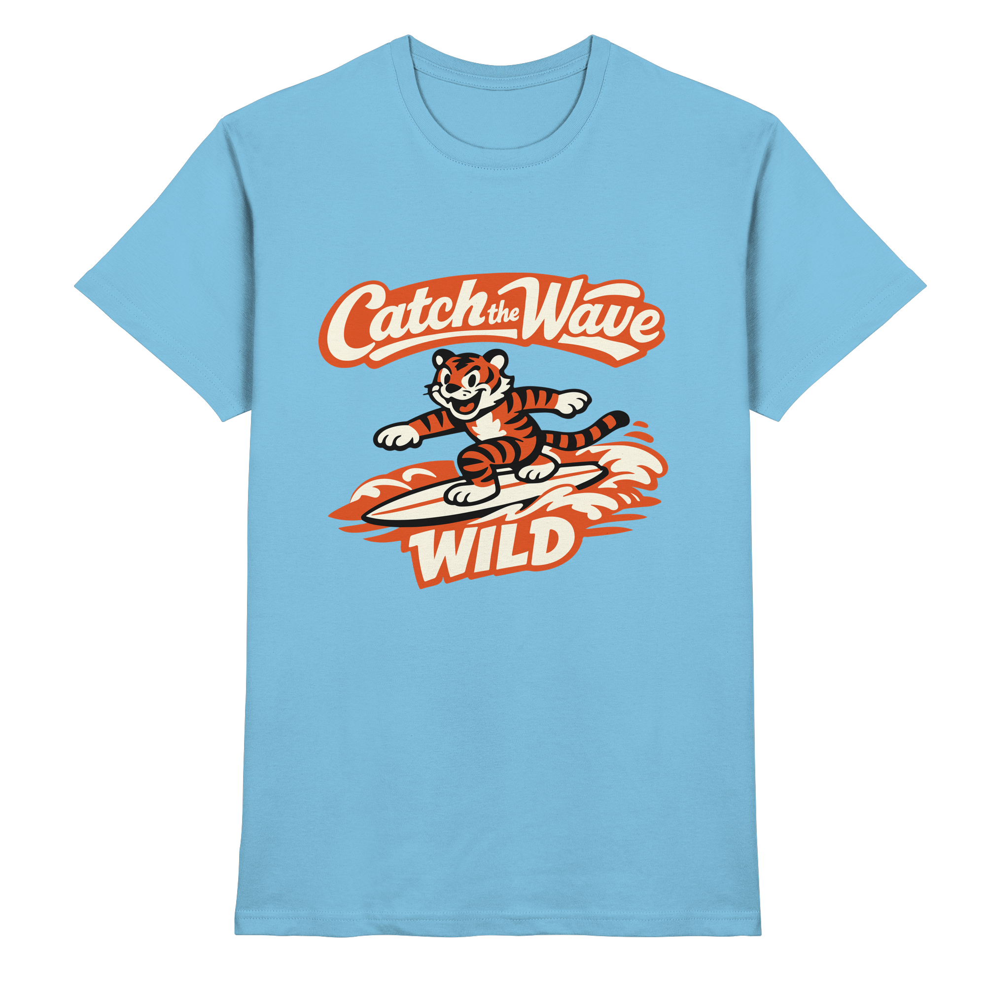Catch the Wave Tiger – Vintage Surf Wildcat - Premium Shirt