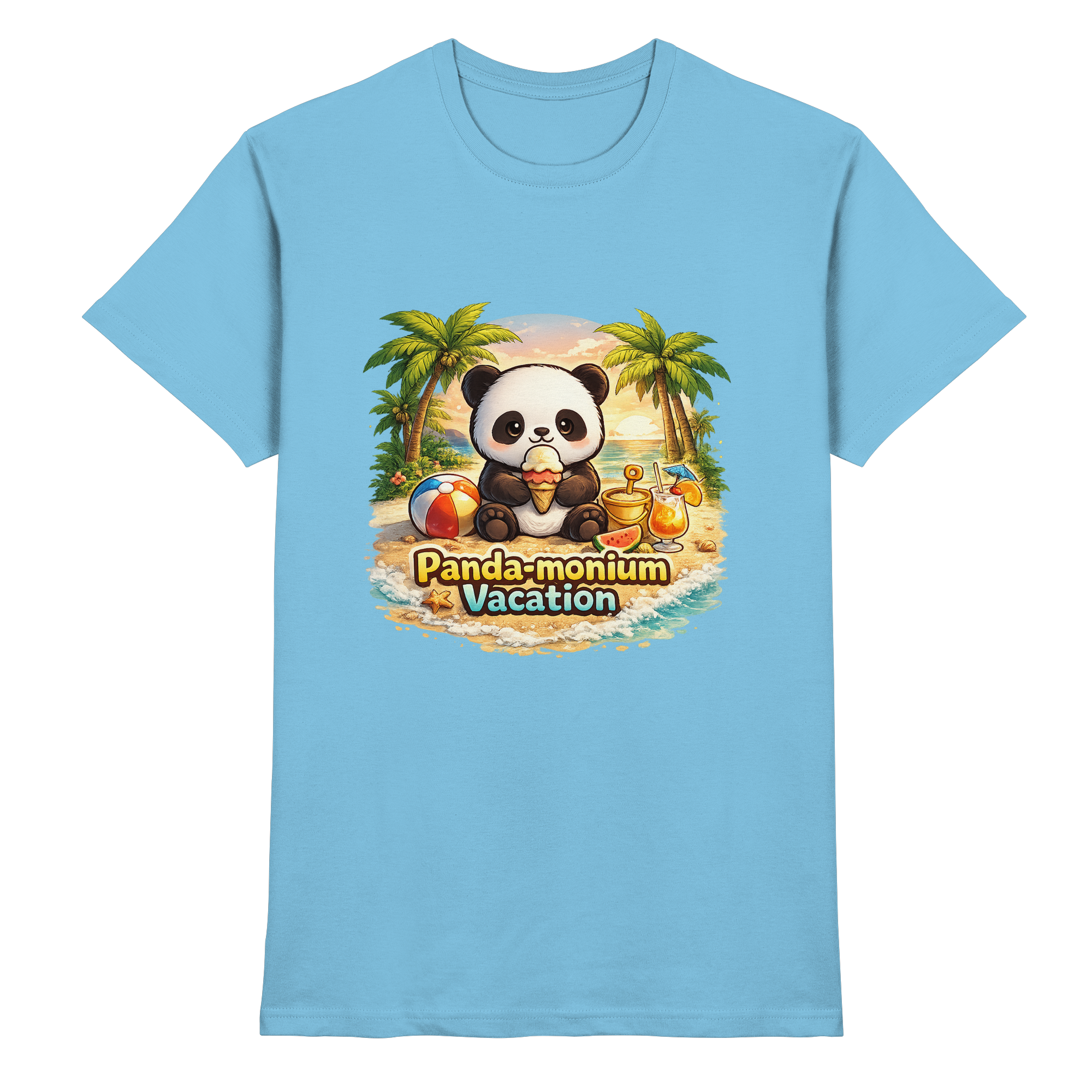 Panda-monium Vacation – Chilliger Strand Panda - Premium Shirt