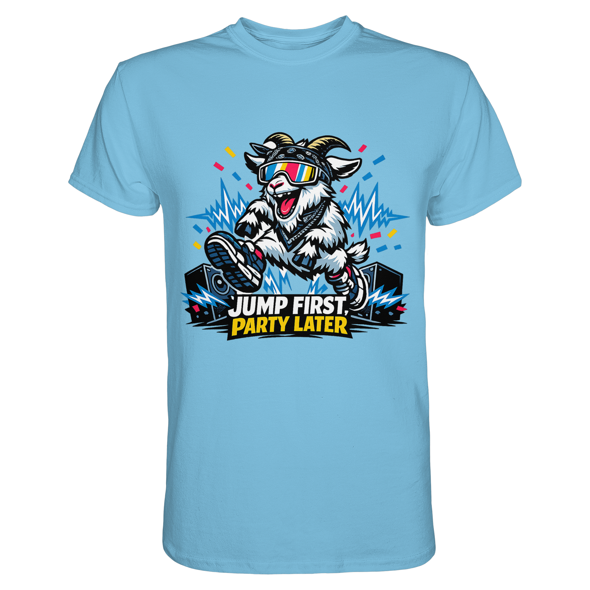 Jump First Party Later Ziege – Festival Goat - Premium Shirt