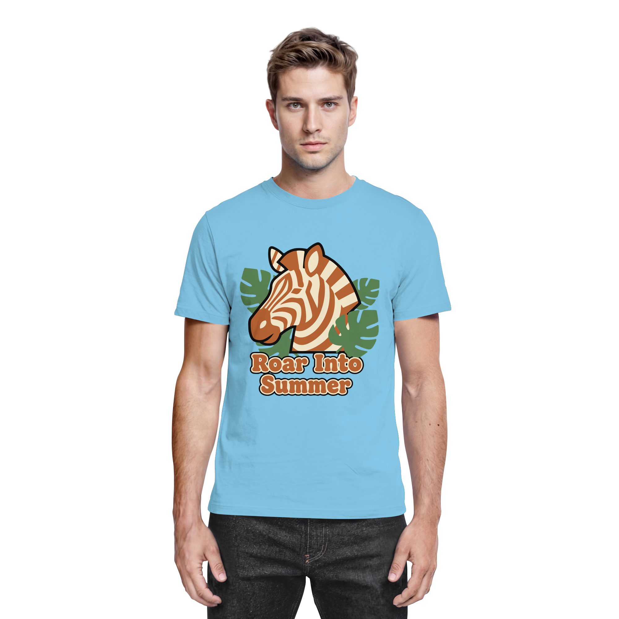 Roar Into Summer Zebra – Tropisches Streifentier - Premium Shirt