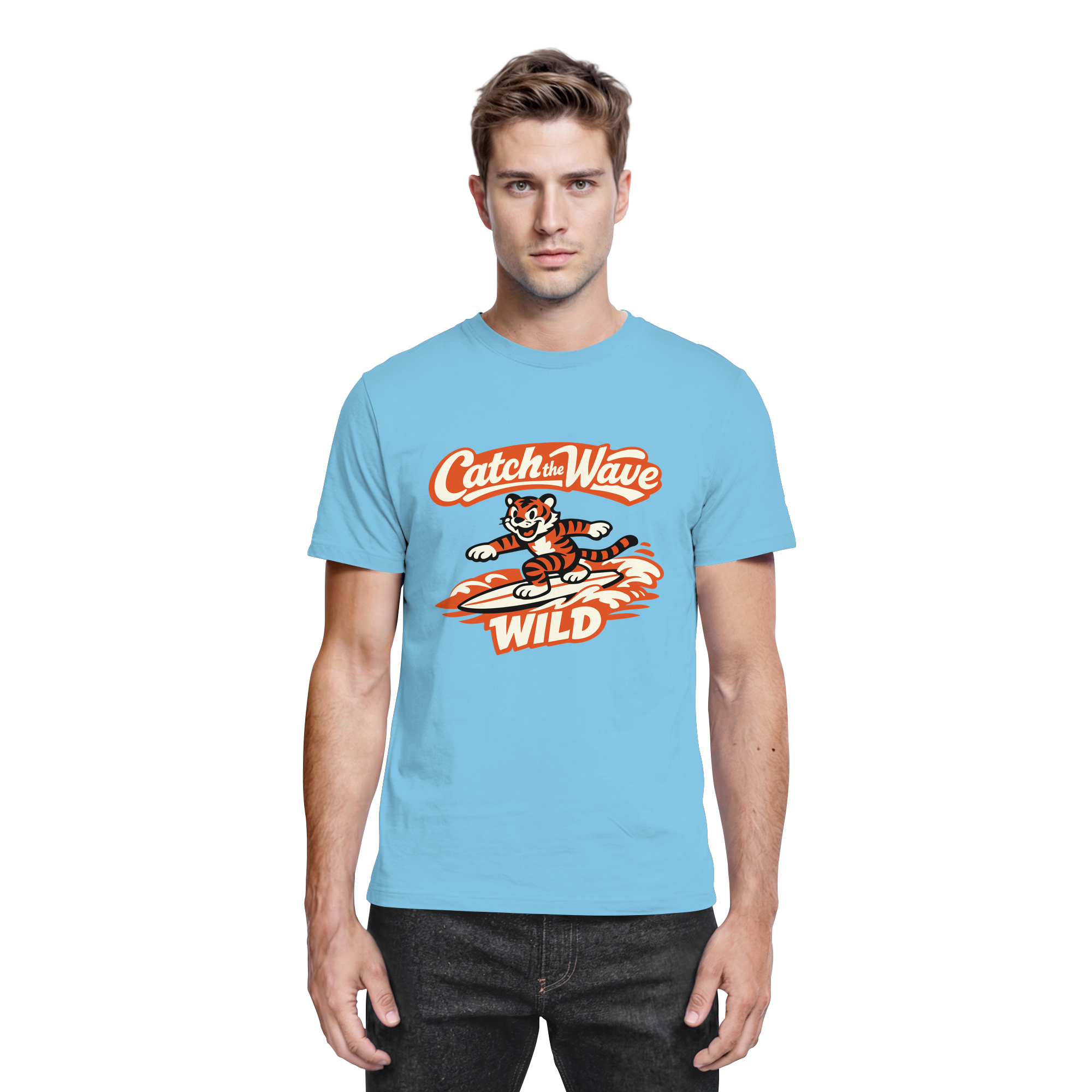 Catch the Wave Tiger – Vintage Surf Wildcat - Premium Shirt