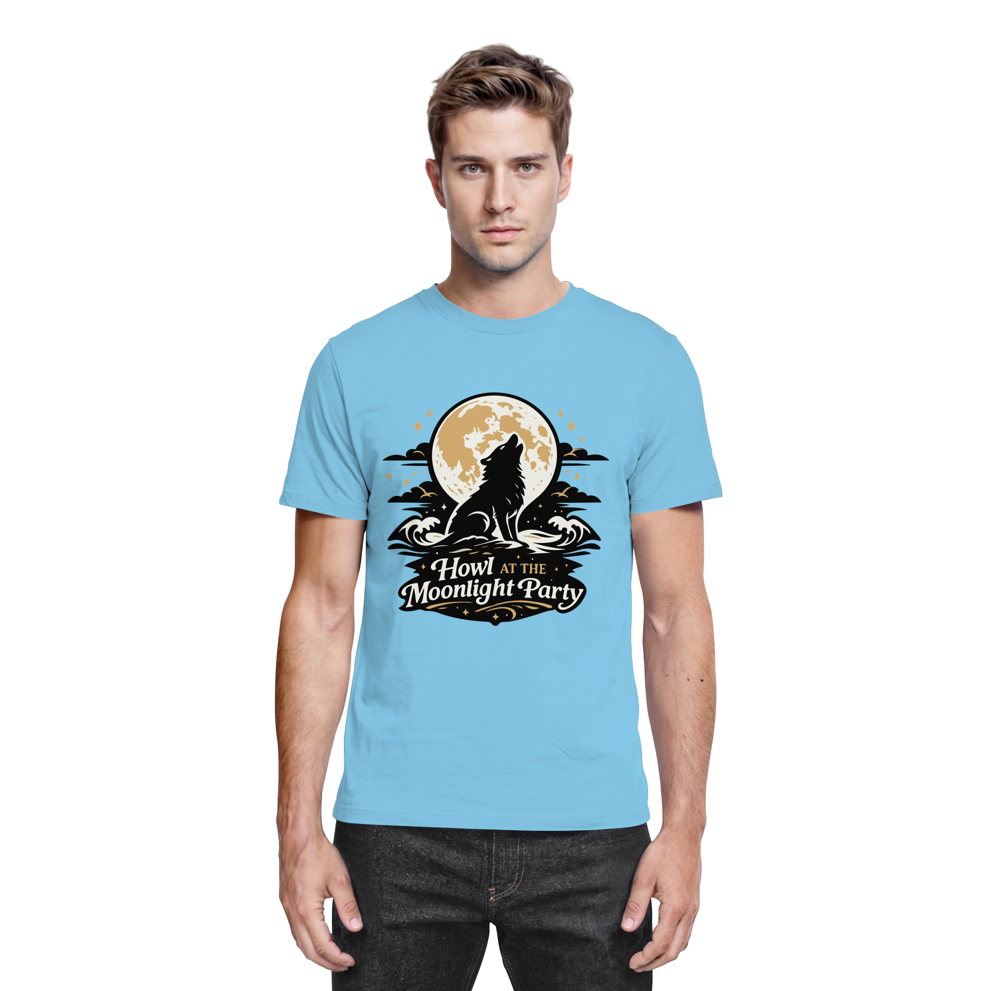 Howl at the Moonlight Party Wolf – Mondheuler Beach - Premium Shirt