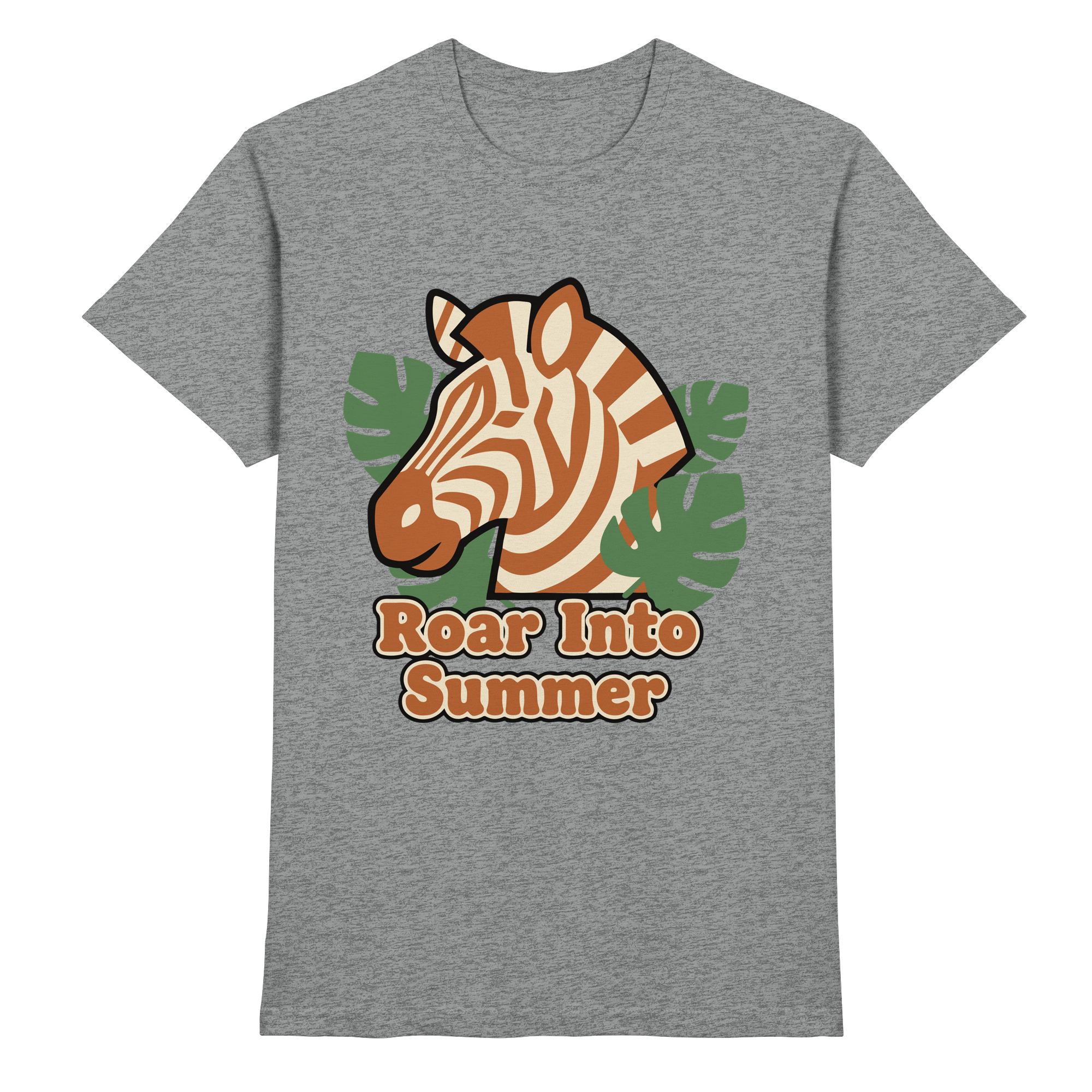 Roar Into Summer Zebra – Tropisches Streifentier - Premium Shirt