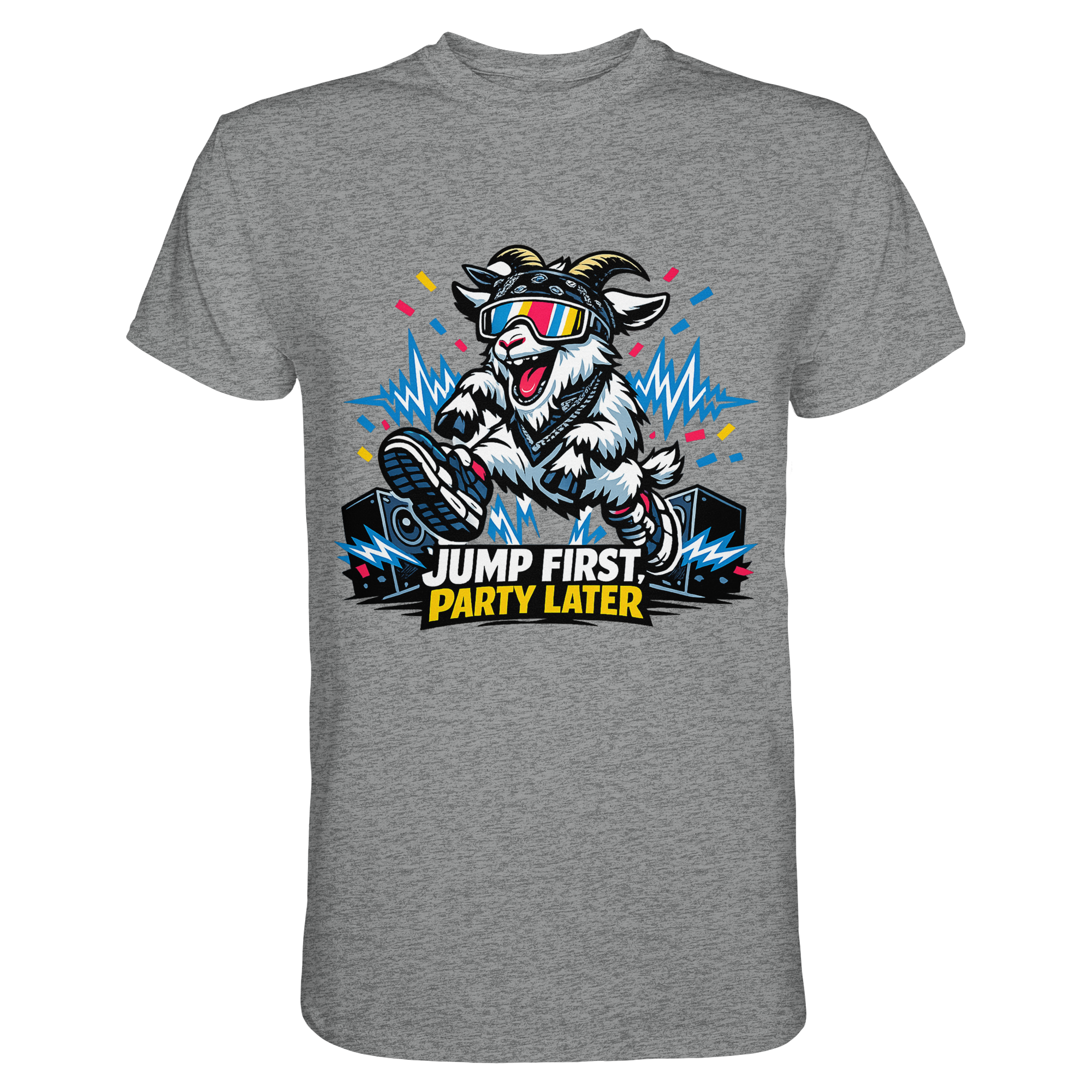 Jump First Party Later Ziege – Festival Goat - Premium Shirt