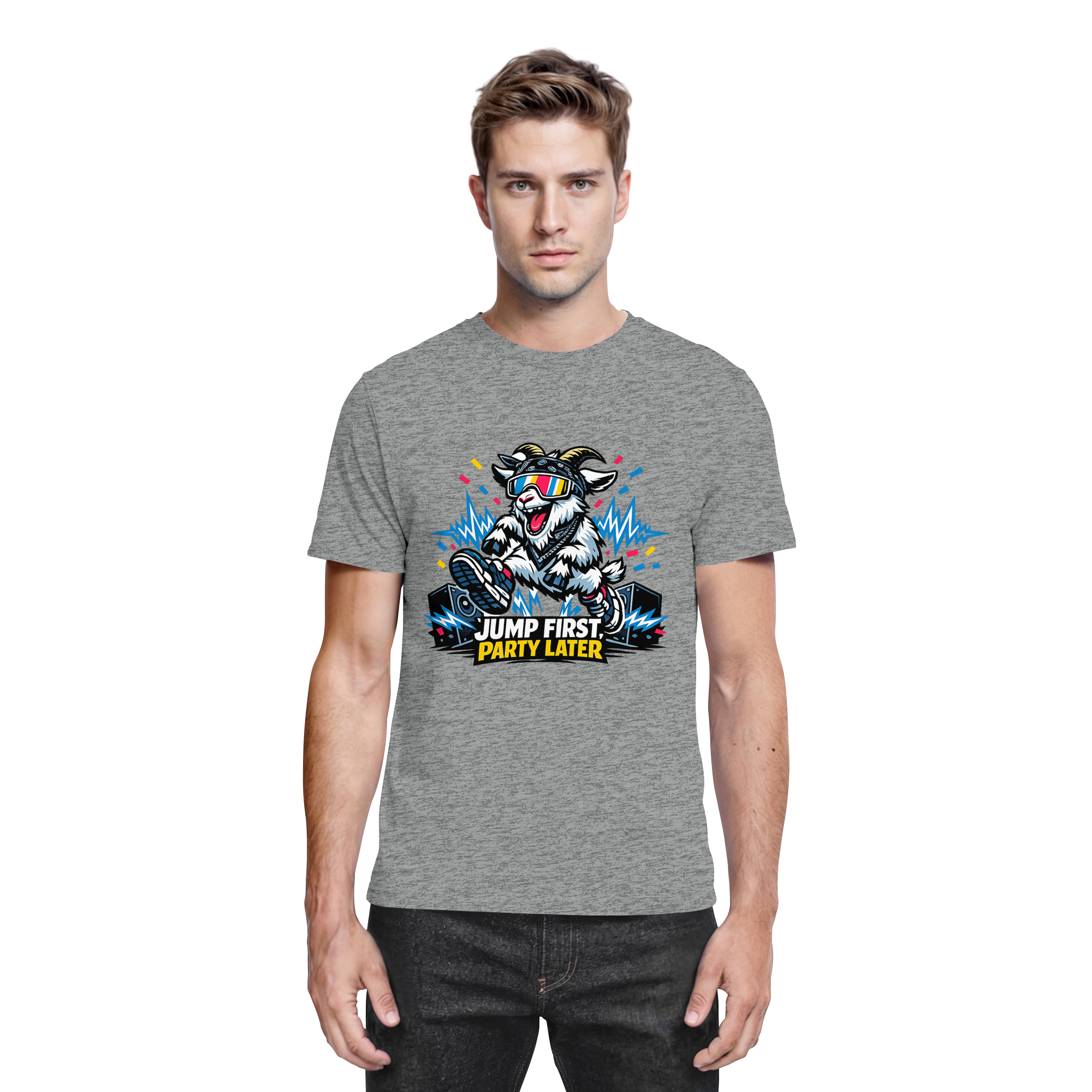 Jump First Party Later Ziege – Festival Goat - Premium Shirt