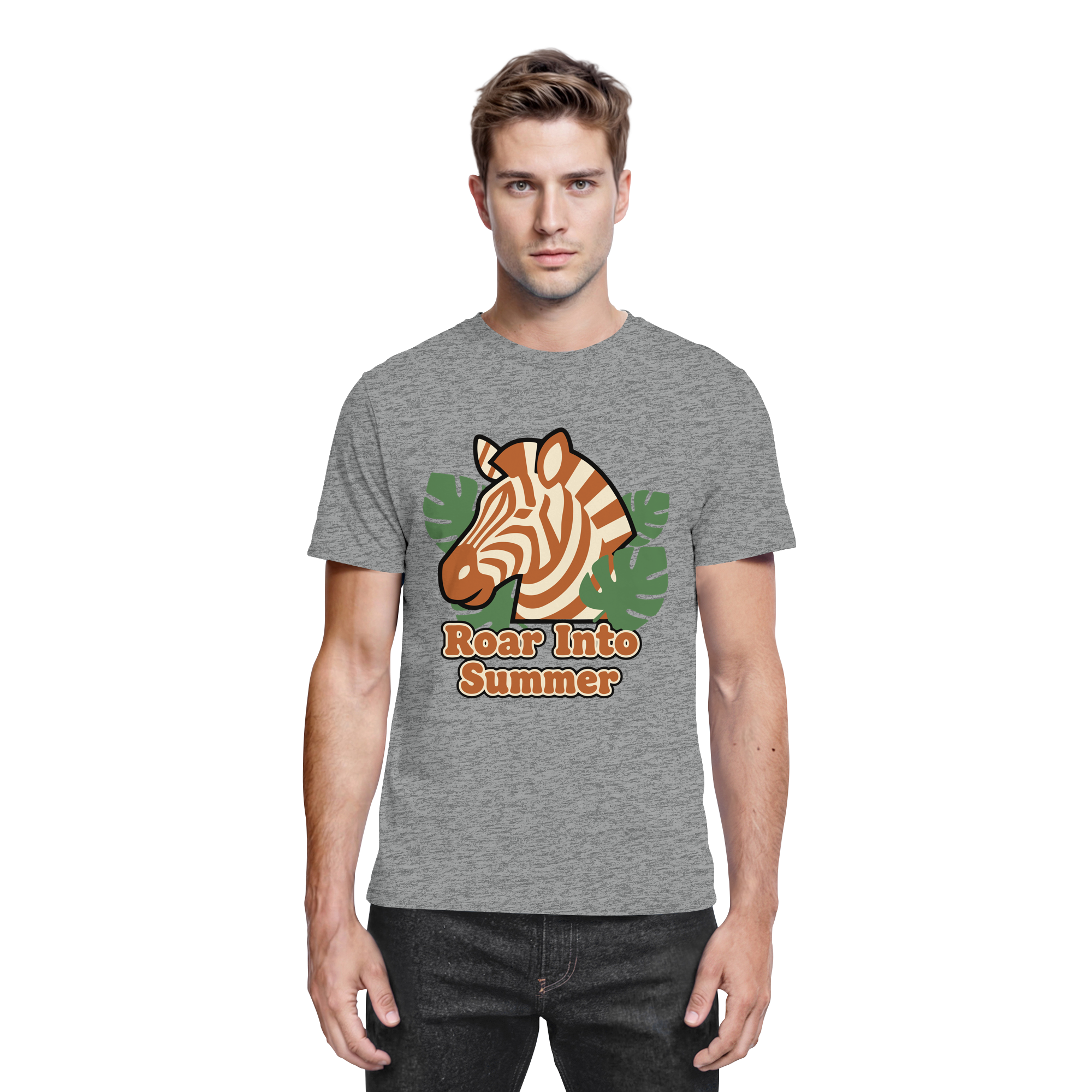 Roar Into Summer Zebra – Tropisches Streifentier - Premium Shirt