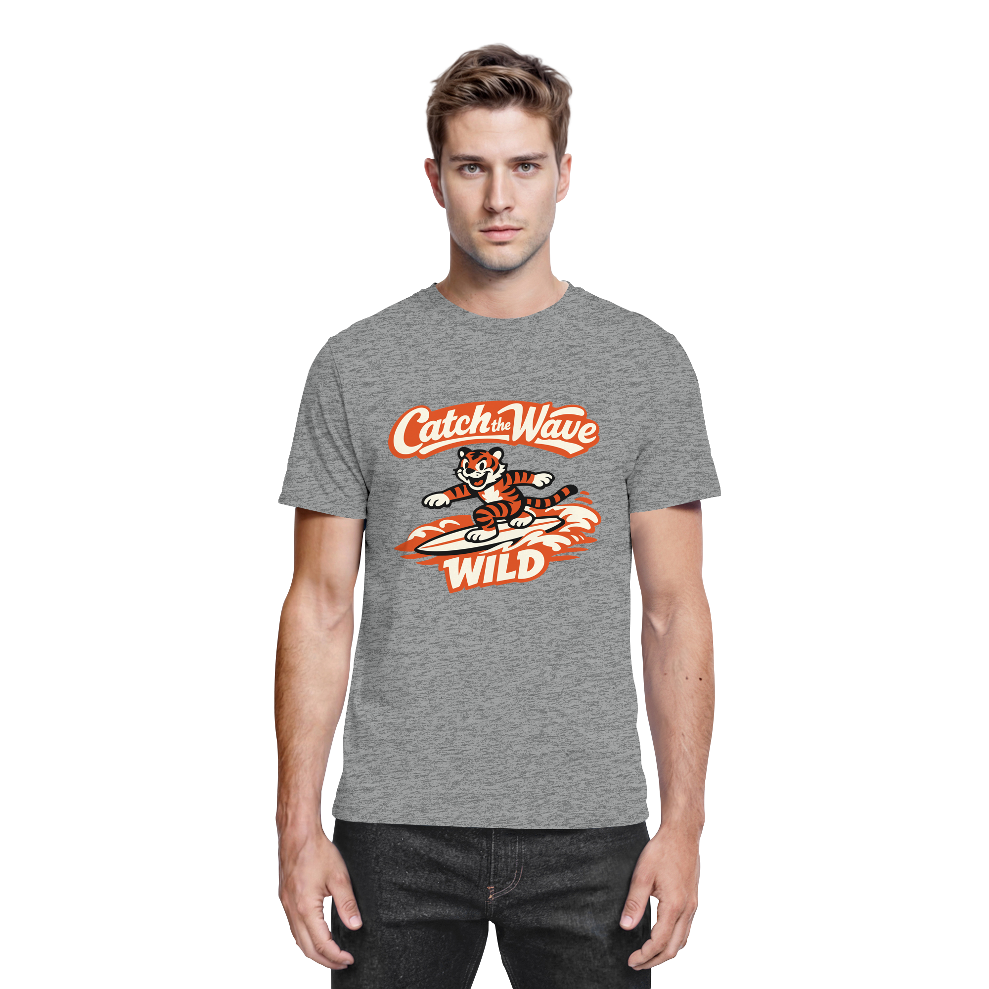 Catch the Wave Tiger – Vintage Surf Wildcat - Premium Shirt